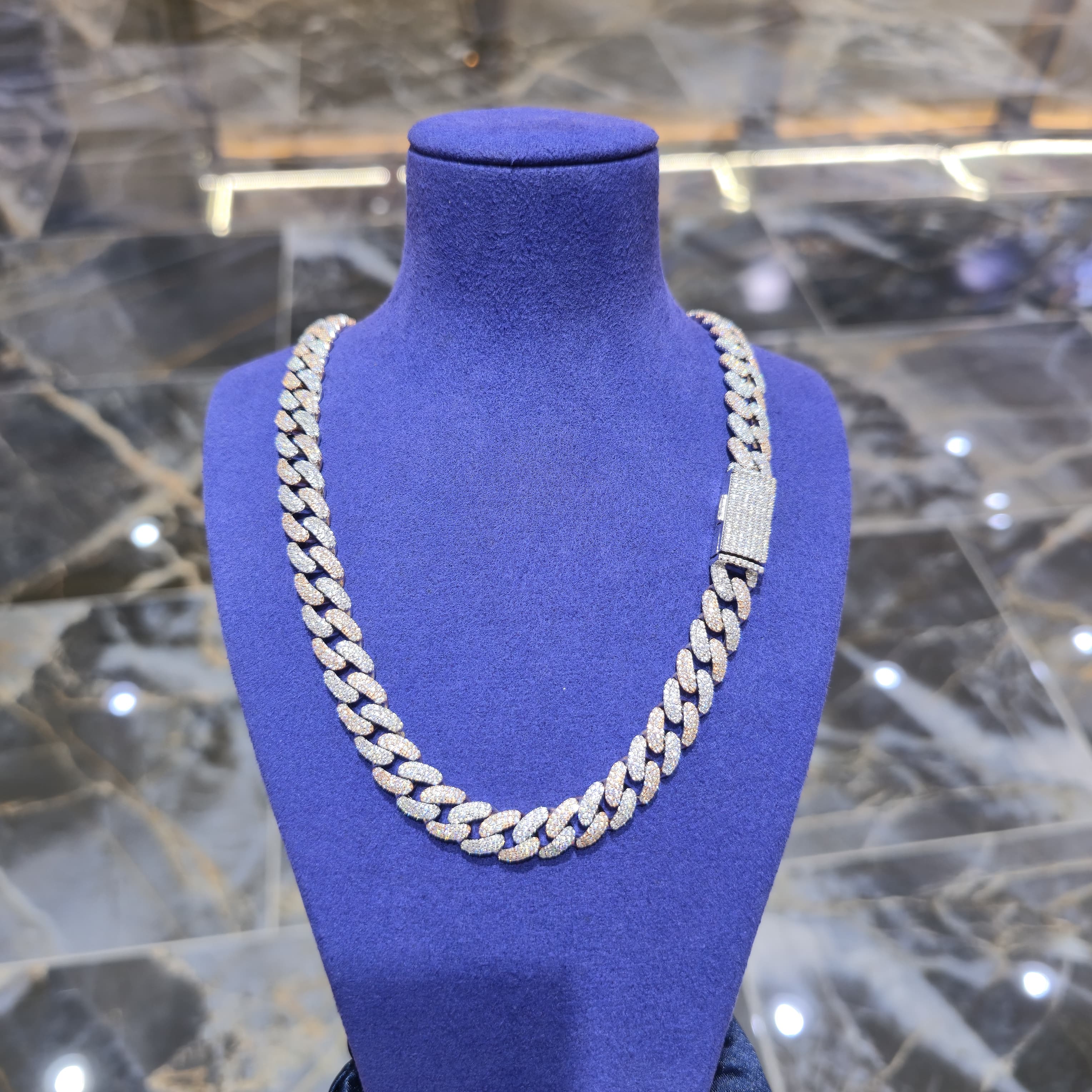 Moissanite Cuban Link Chain | 10mm Two Tone
