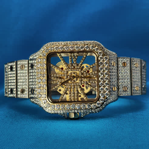 Moissanite 14.01 ctw Skeleton Watch