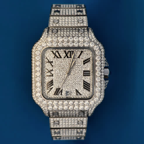 Moissanite 16 ctw VVS Square Watch