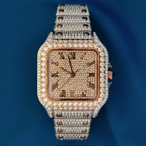 Moissanite 16 ctw VVS Square Watch