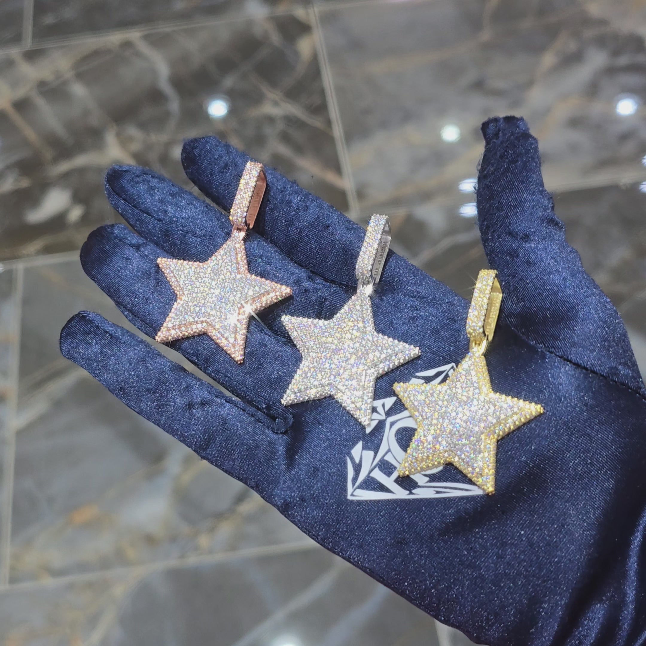Moissanite Star Pendant – 925 Sterling Silver | 2.67 CTW | Silver, Gold & Rose Gold