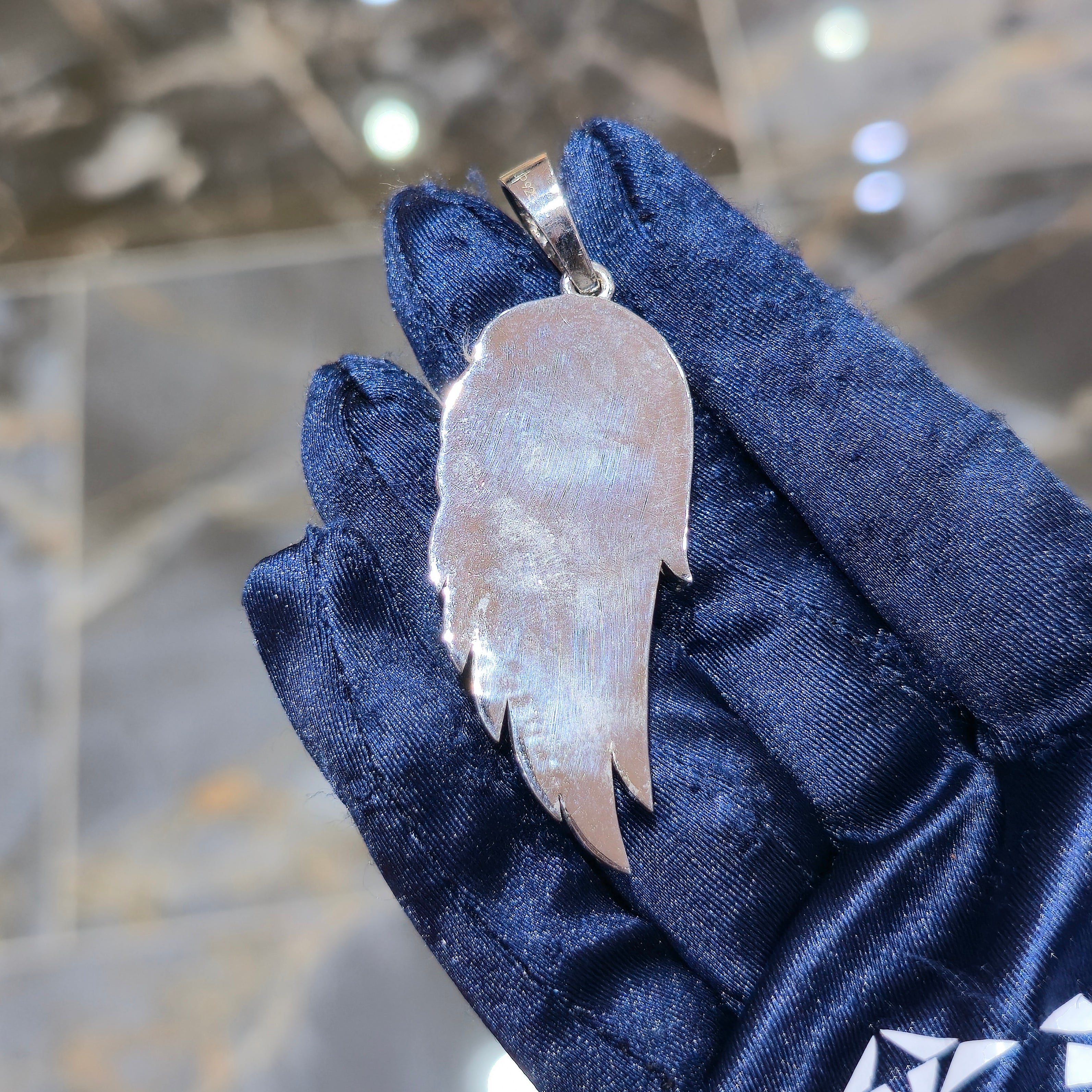 Moissanite Angel Wing Pendant – 925 Sterling Silver | 7.00 CTW | Silver, Gold & Rose Gold