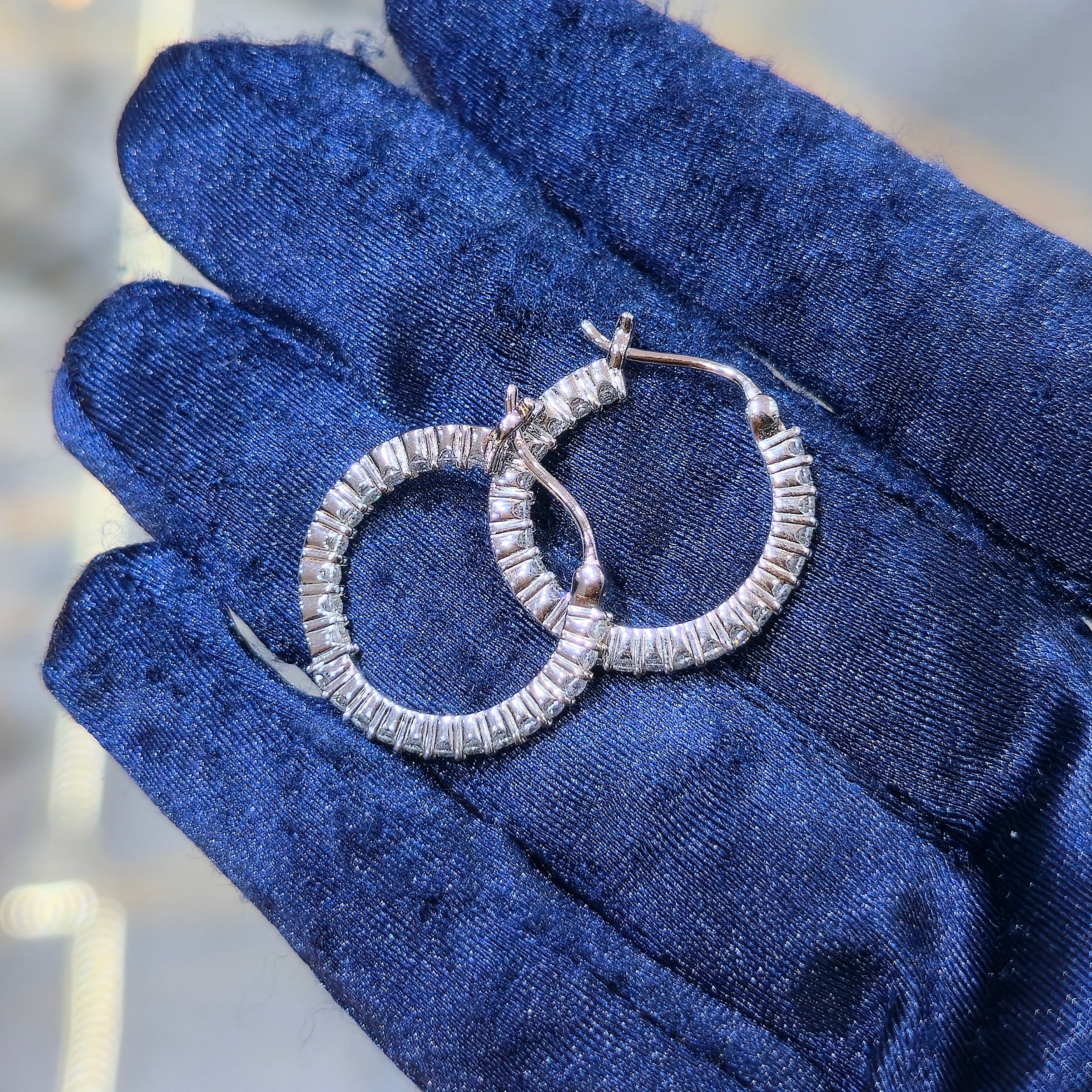 Huggie Hoop Moissanite Earrings - Silver