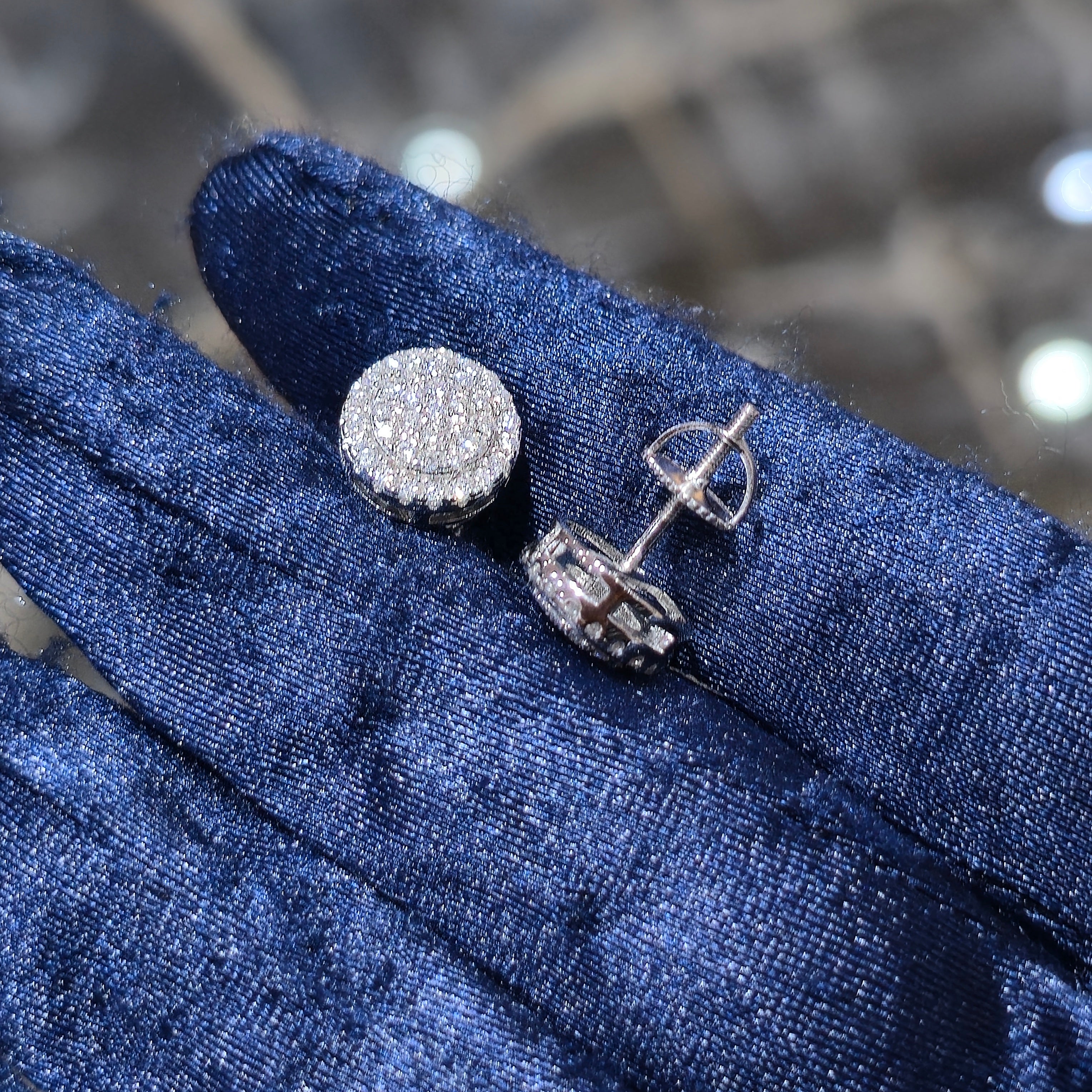 Cluster Halo Moissanite Diamond Stud Earrings