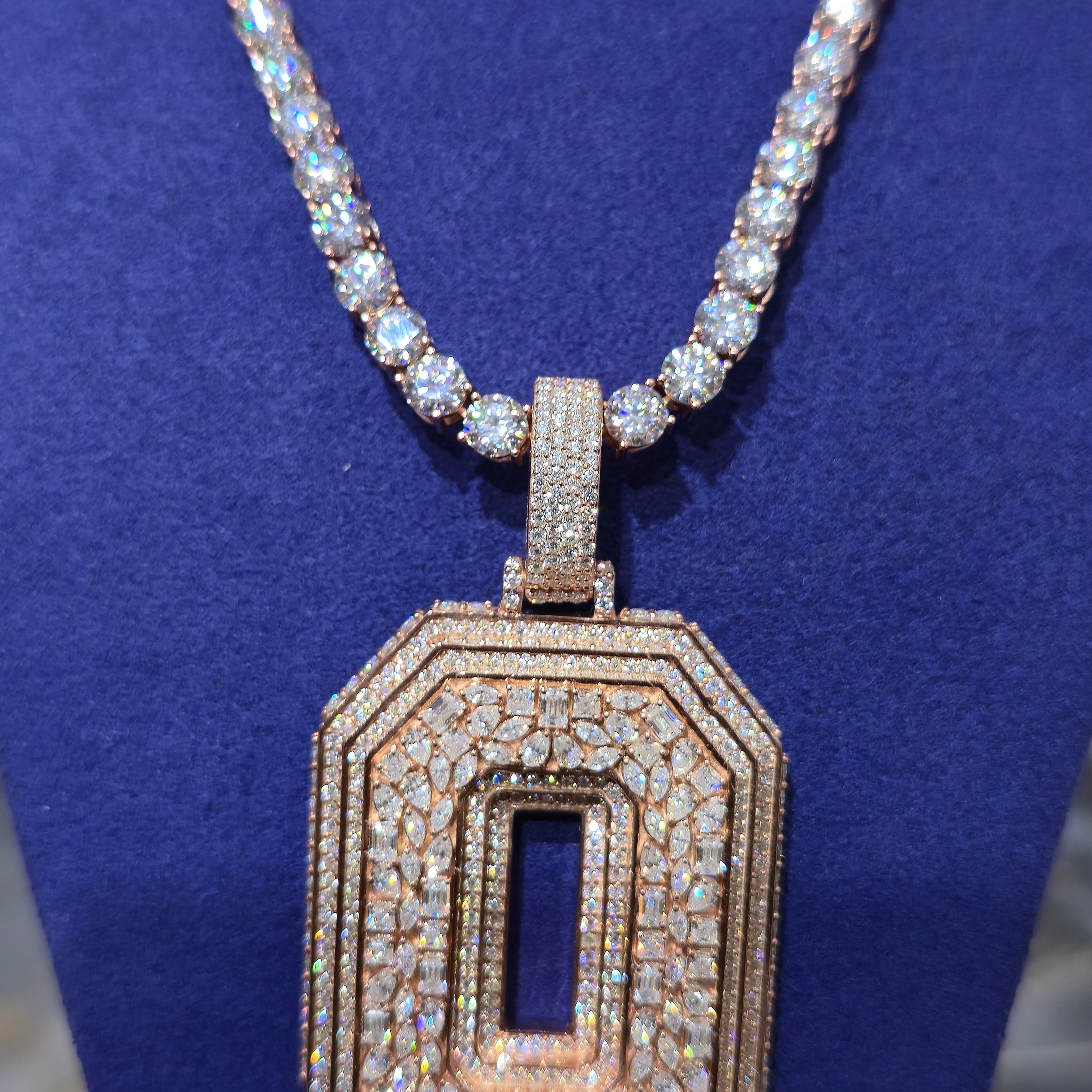Custom Number Pendant & Tennis Chain Combo Set