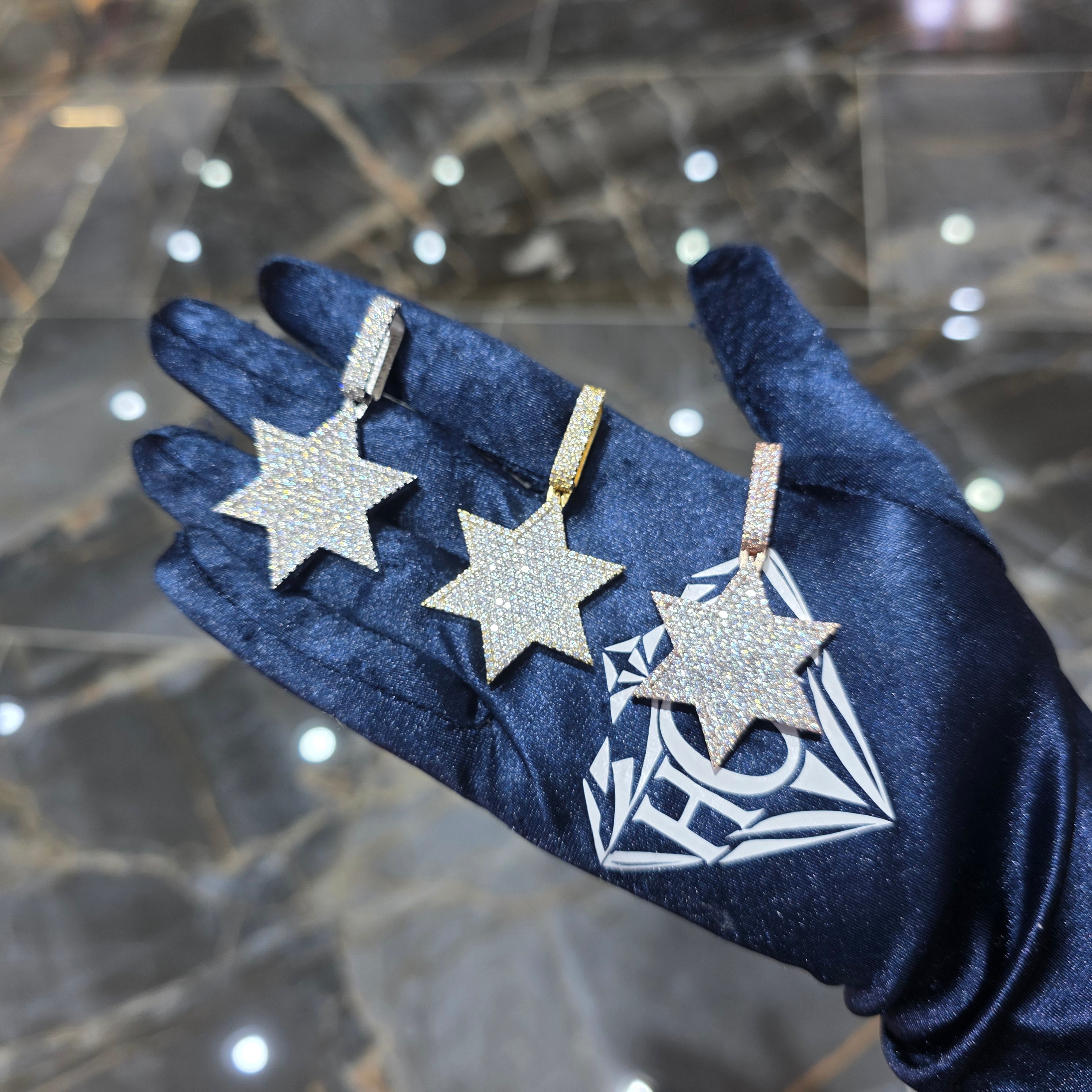 Moissanite Star of David Pendant – 925 Sterling Silver | 2.75 CTW | Silver, Gold & Rose Gold