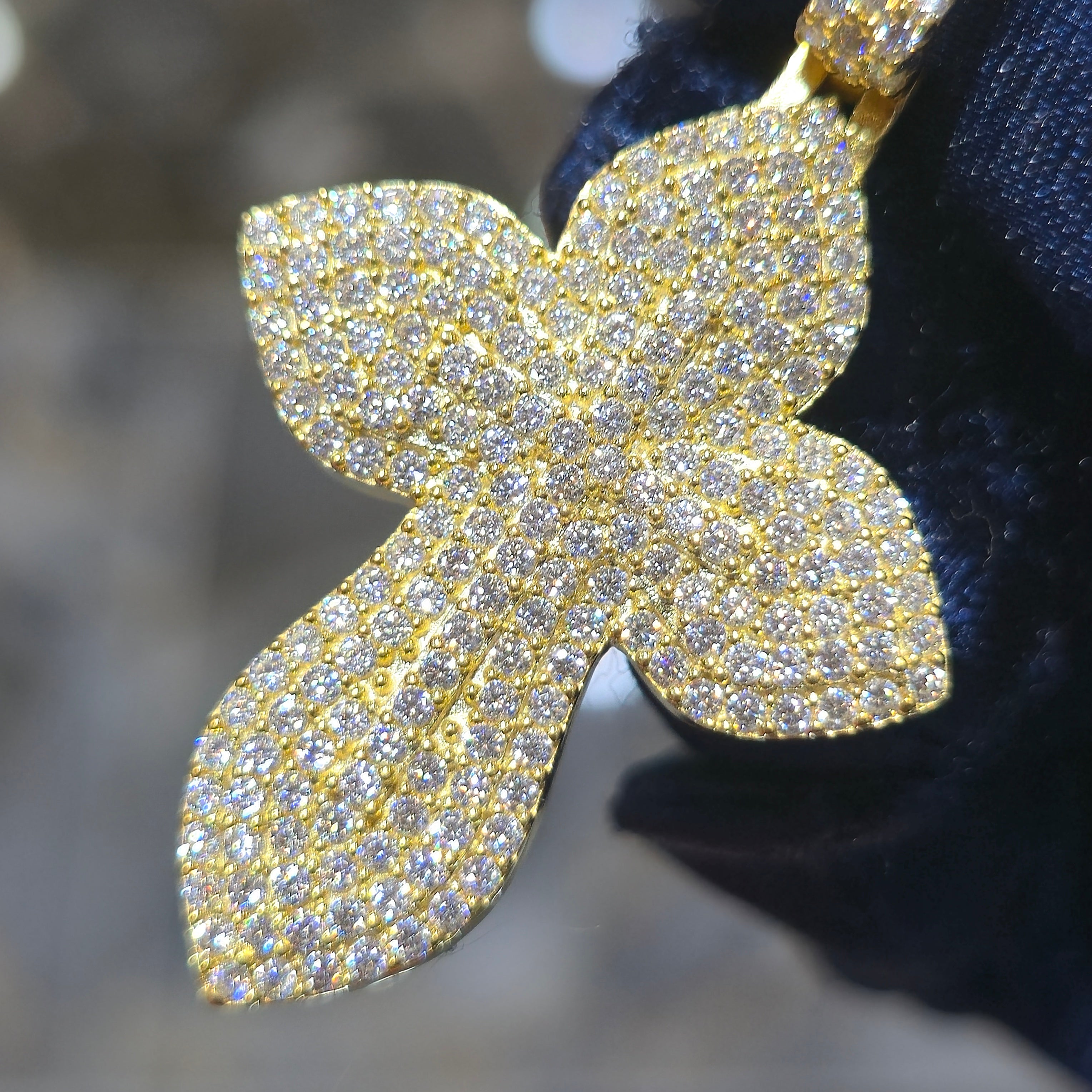 Moissanite Cross Pendant – 925 Sterling Silver |2.36 CTW| Silver, Gold & Rose Gold |