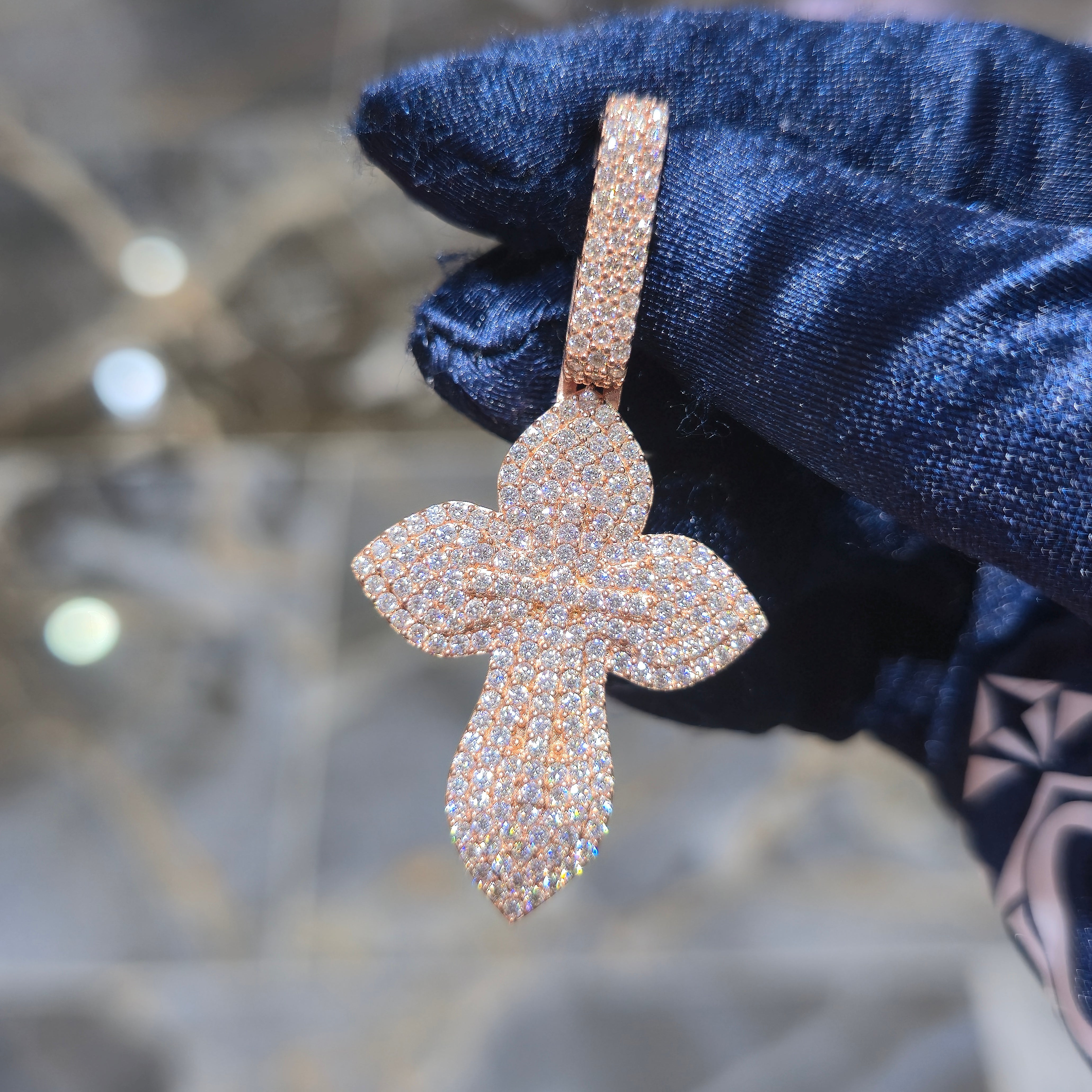 Moissanite Cross Pendant – 925 Sterling Silver |2.36 CTW| Silver, Gold & Rose Gold |