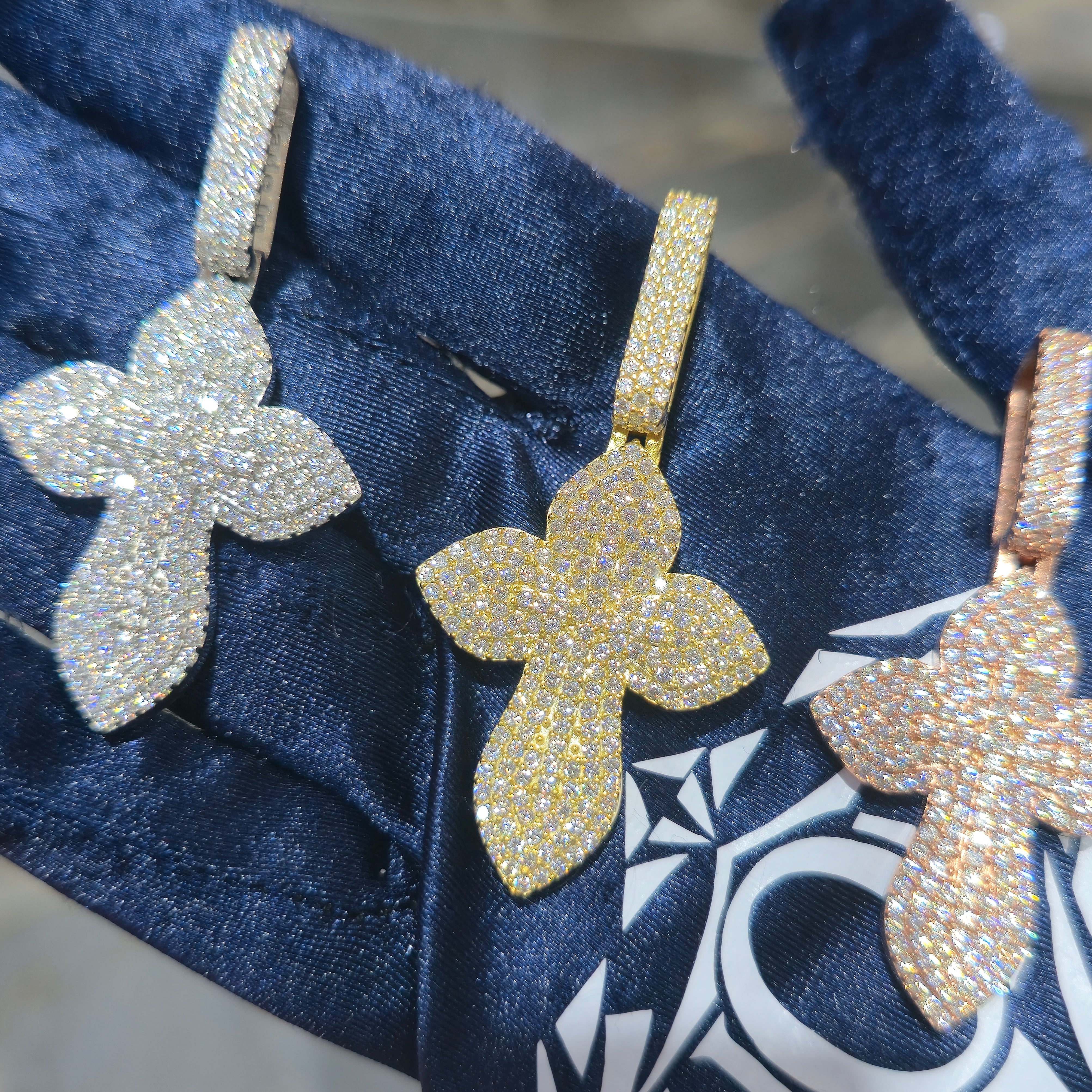 Moissanite Cross Pendant – 925 Sterling Silver |2.36 CTW| Silver, Gold & Rose Gold |