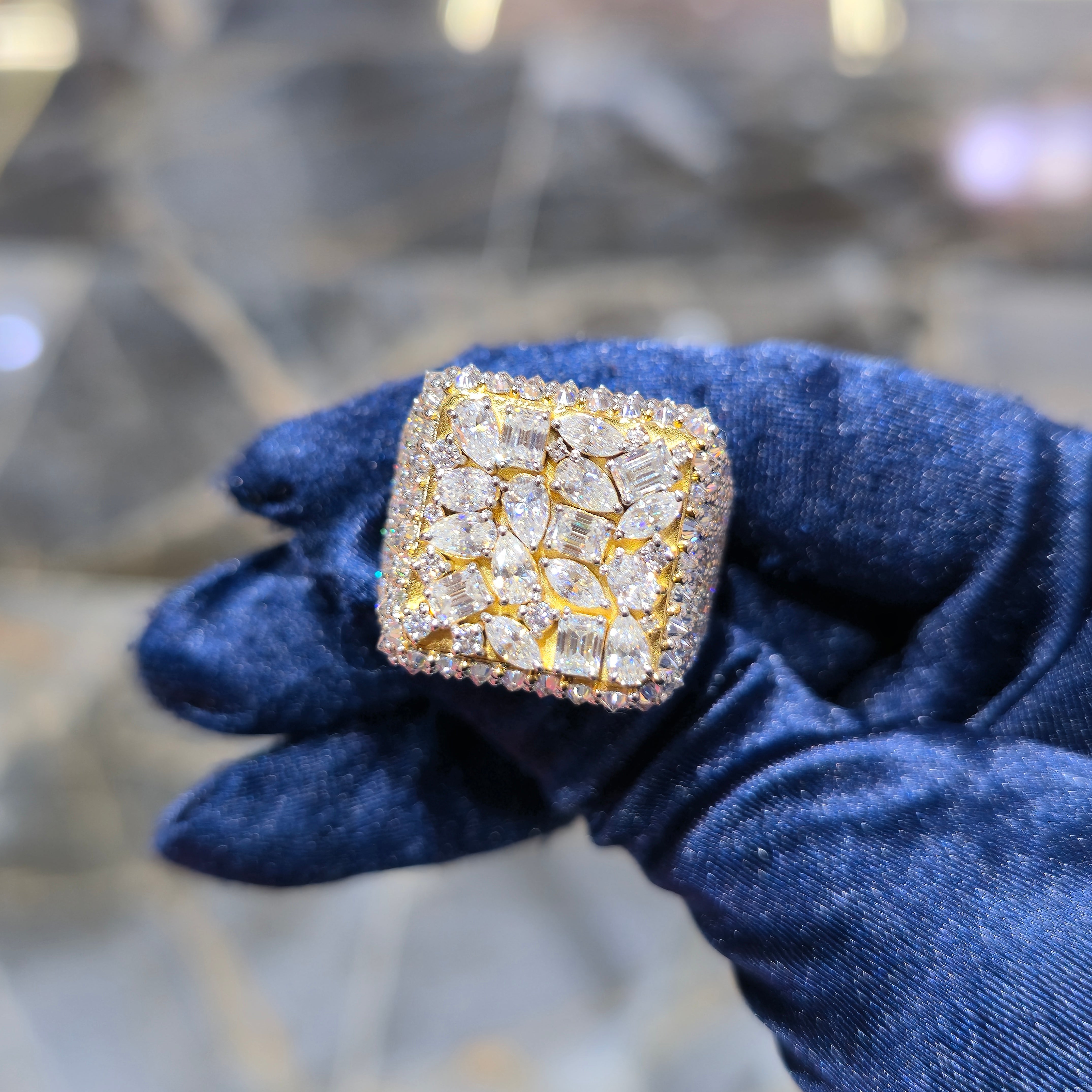 8.50 CTW Moissanite Sterling Silver | Iced-Out Statement Ring.