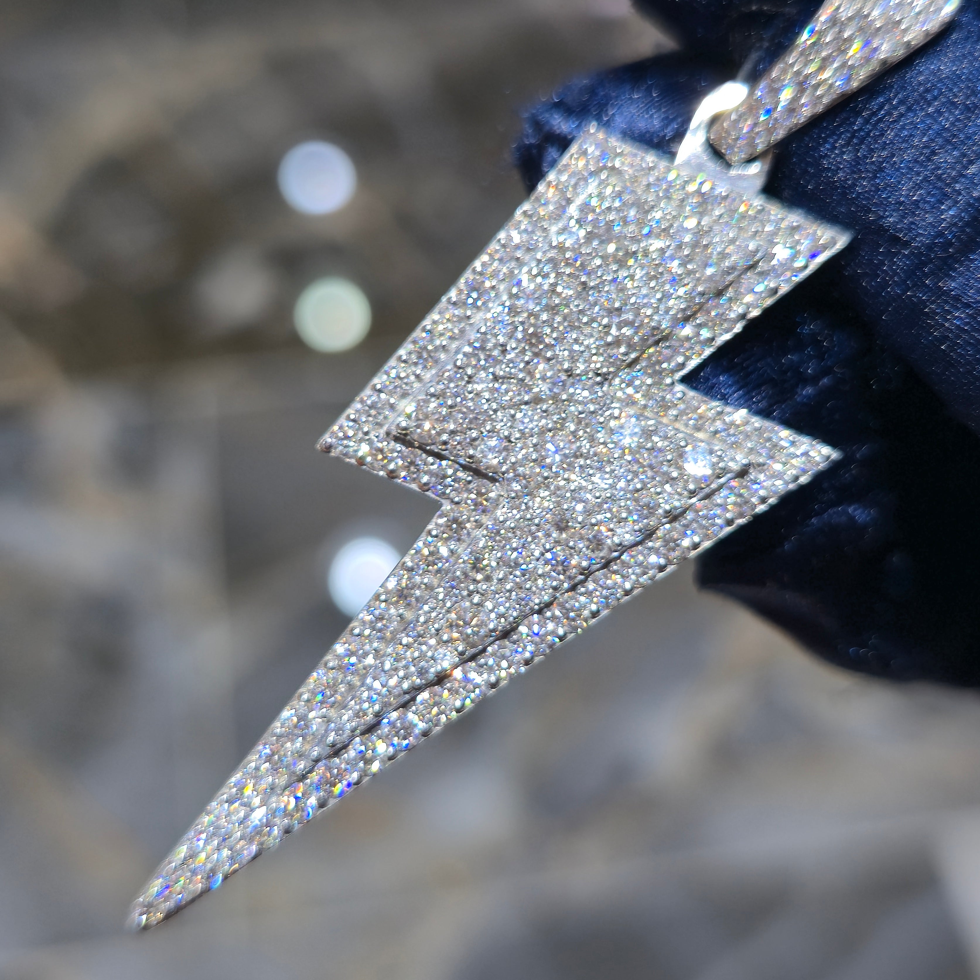 Moissanite Lightning Bolt Pendant – 925 Sterling Silver | 4.50 CTW | Silver, Gold & Rose Gold