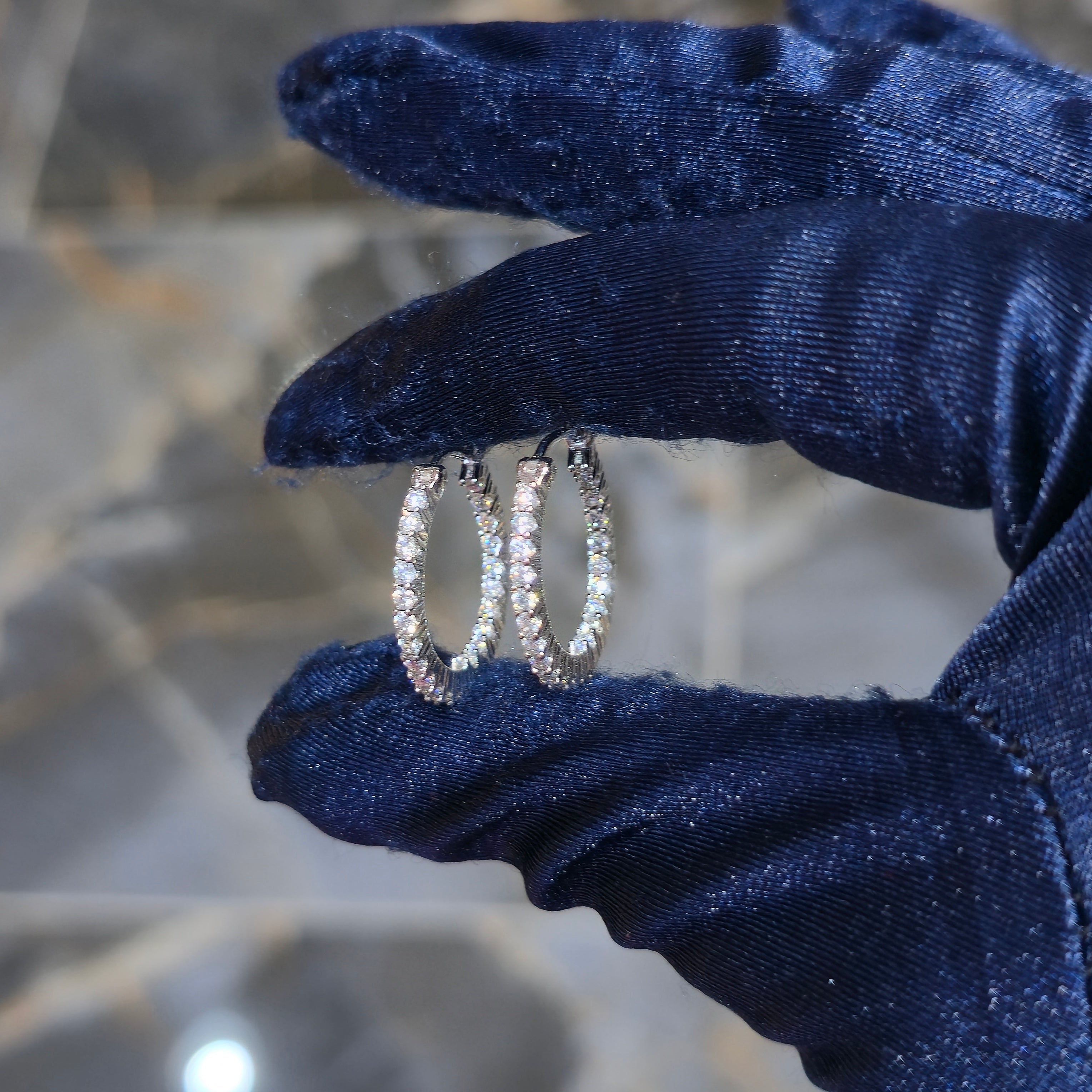 Huggie Hoop Moissanite Earrings - Silver