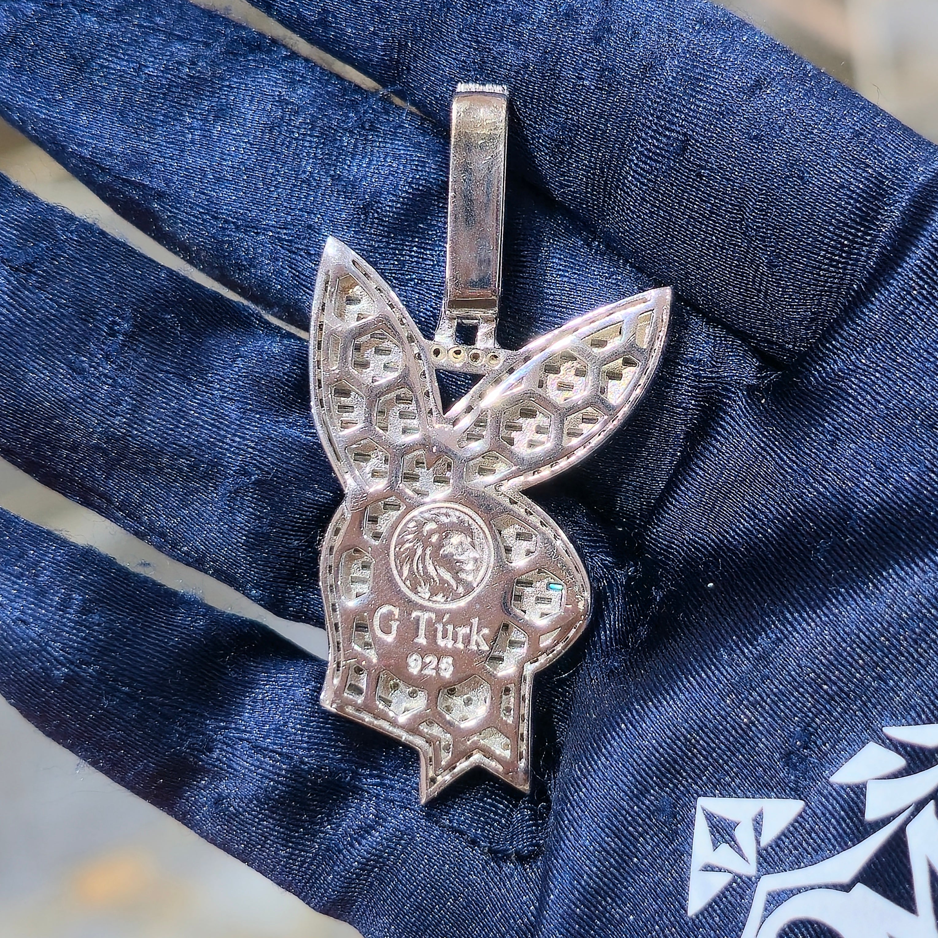 Moissanite Playboy Bunny Pendant – 925 Sterling Silver | 4.50 CTW | Silver, Gold & Rose Gold