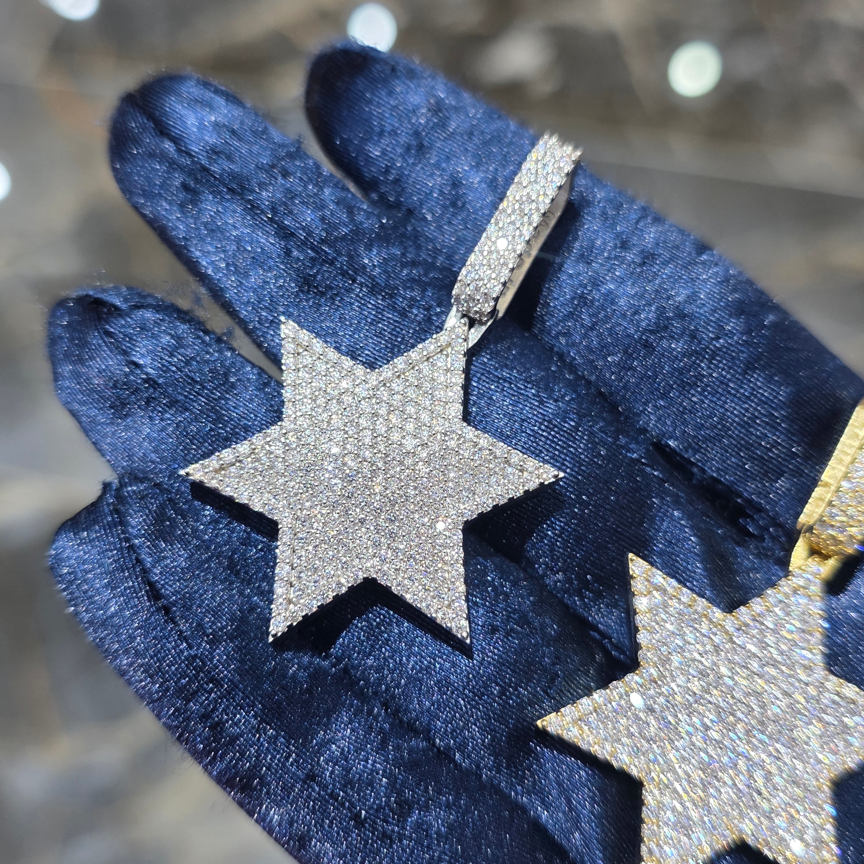 Moissanite Star of David Pendant – 925 Sterling Silver | 2.75 CTW | Silver, Gold & Rose Gold