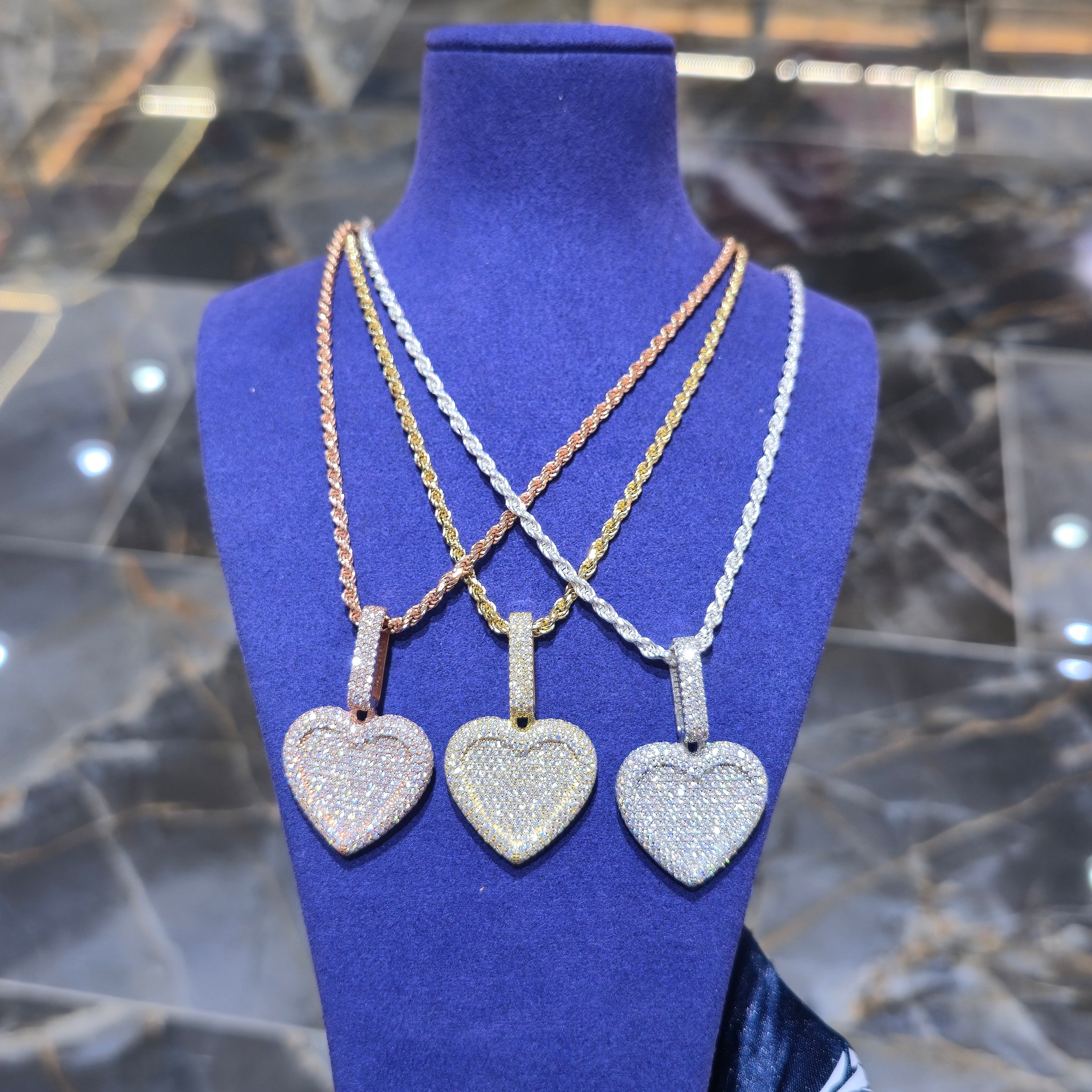 Heart Pendant + Rope Chain Combo