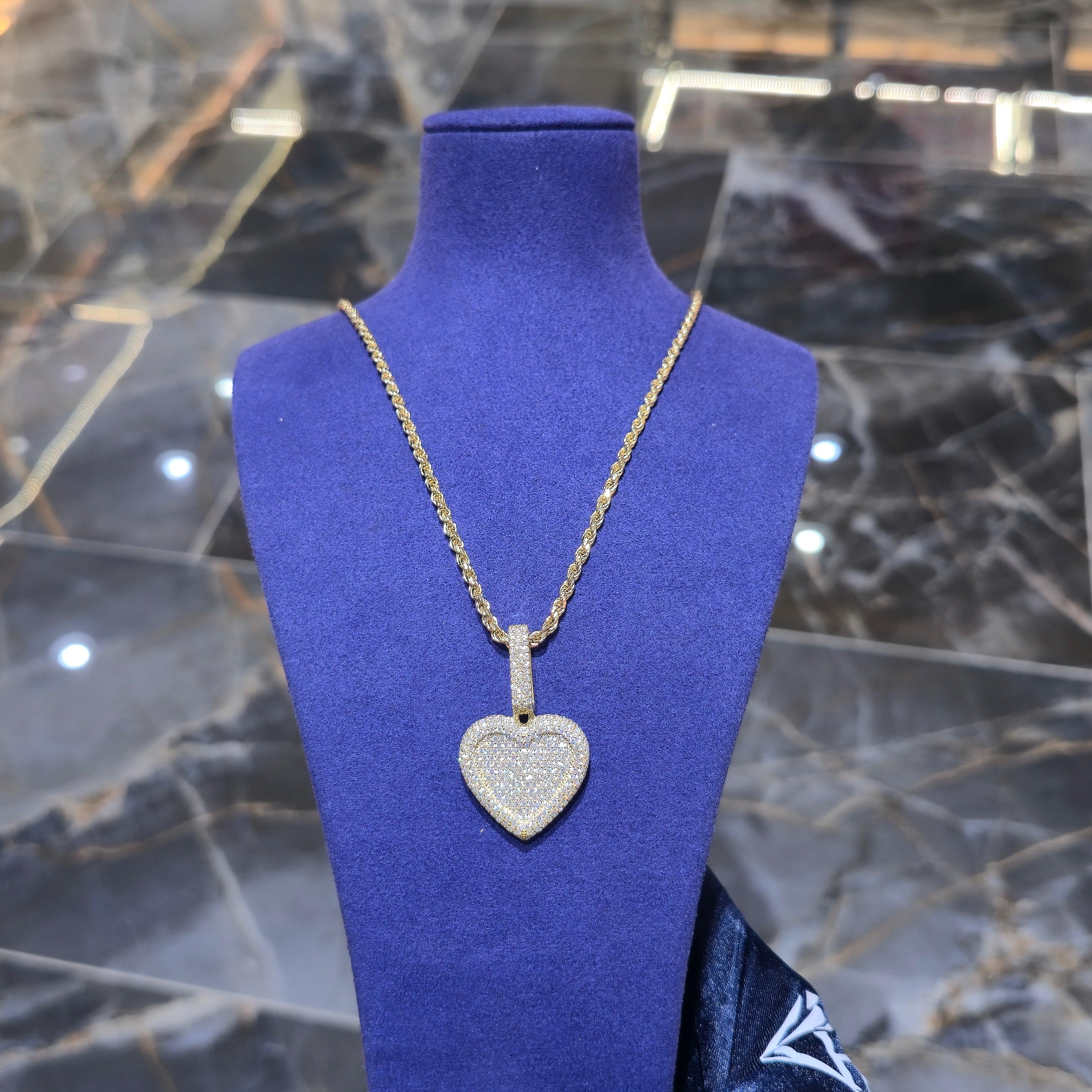 Heart Pendant + Rope Chain Combo