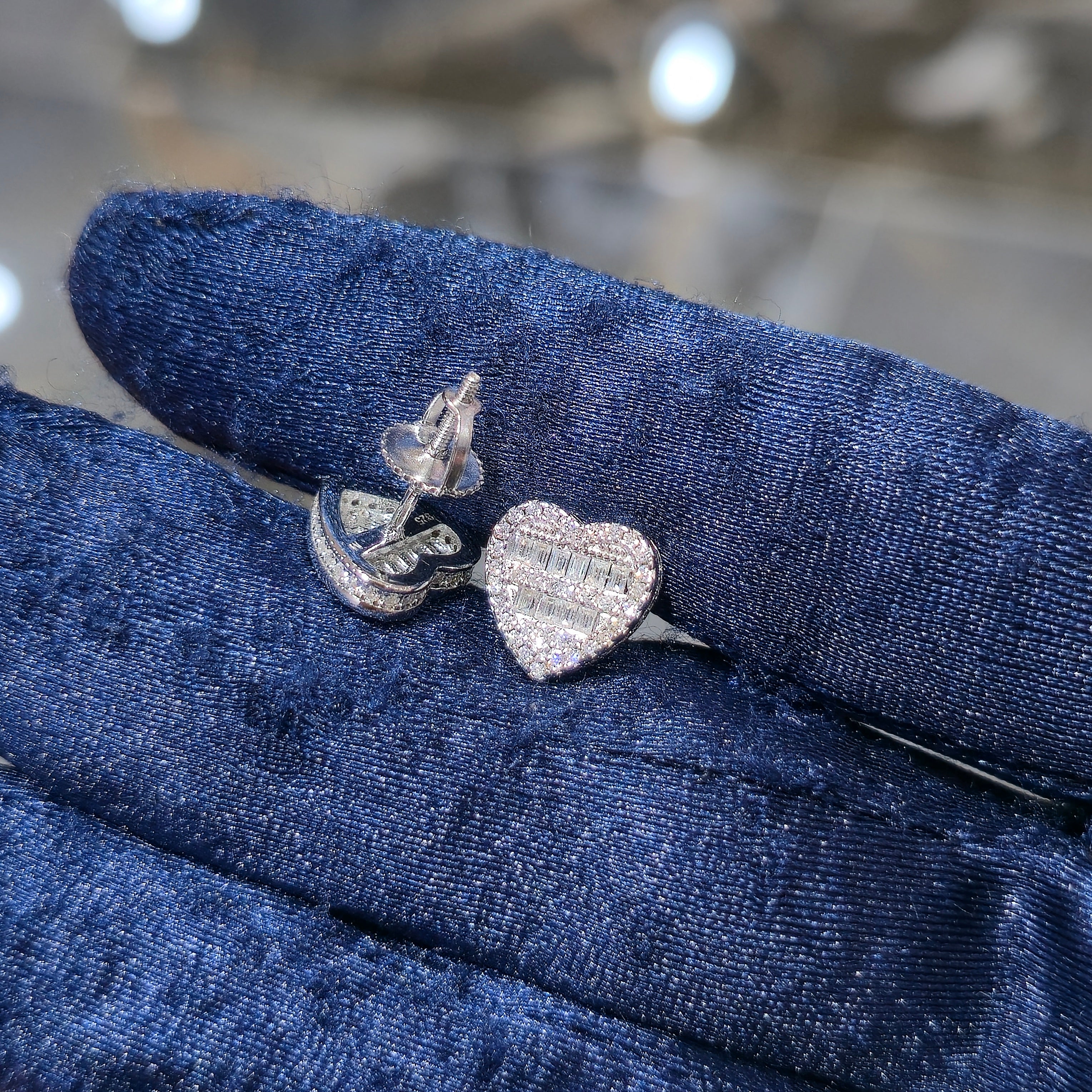 0.91 CTW Premium VVS Moissanite Heart Stud Earrings | 925 Sterling Silver