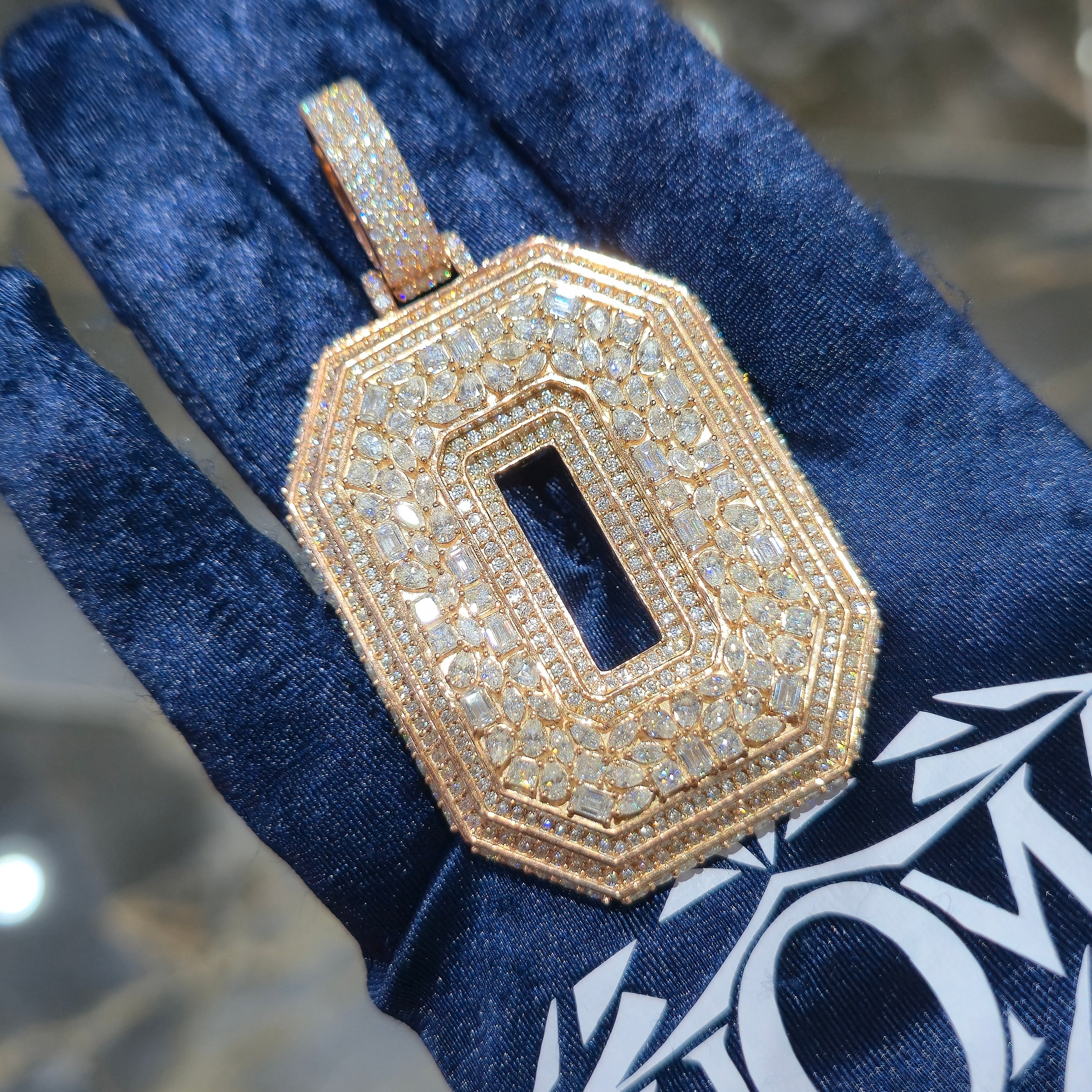 Custom Number Pendant – 3-Layer Fancy Moissanite | Sterling Silver