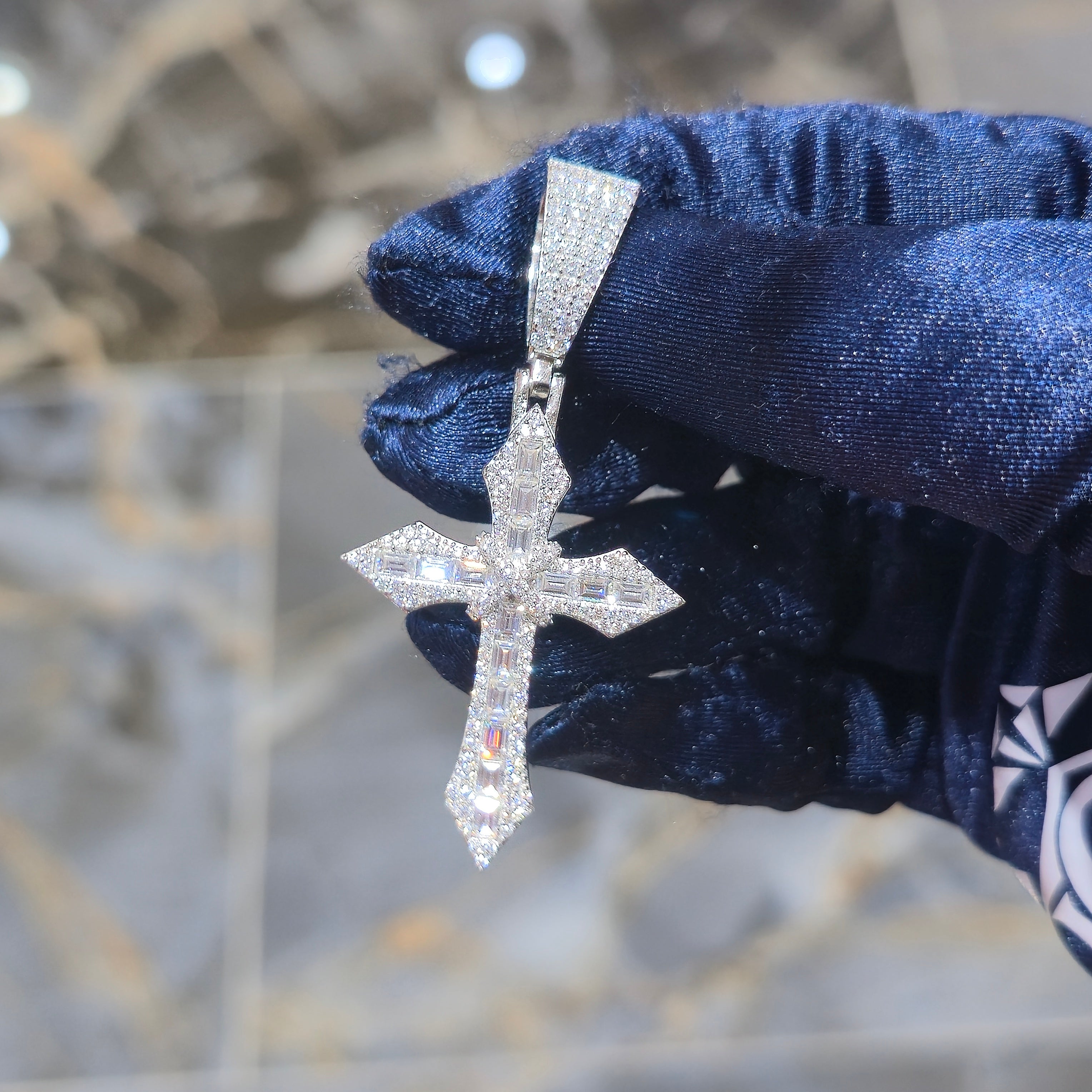 Moissanite Faith Cross Pendant – 925 Sterling Silver | 3.50 CTW | Silver, Gold & Rose Gold