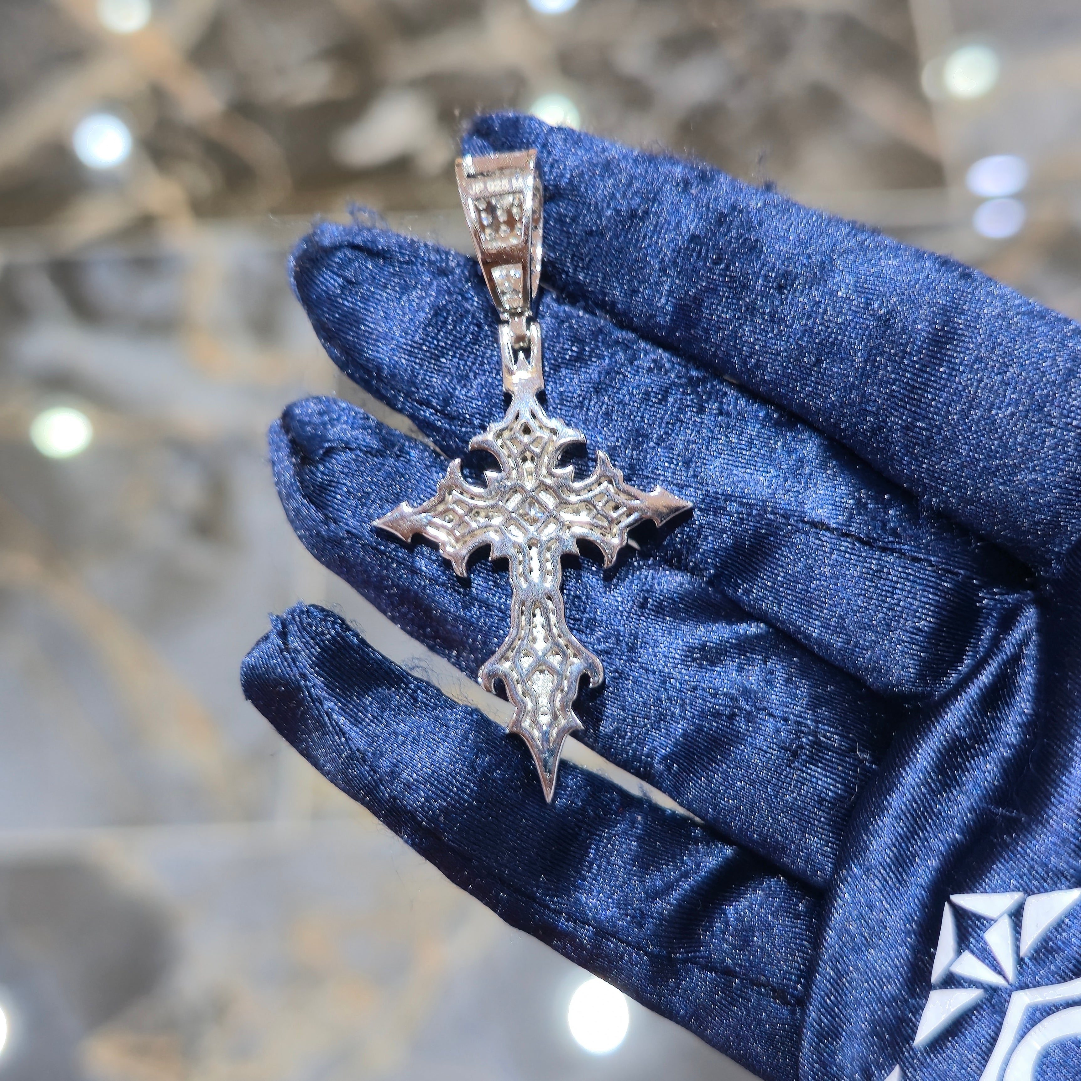 Moissanite Gothic Cross Pendant – 925 Sterling Silver | Silver, Gold & Rose Gold | 2.30 CTW