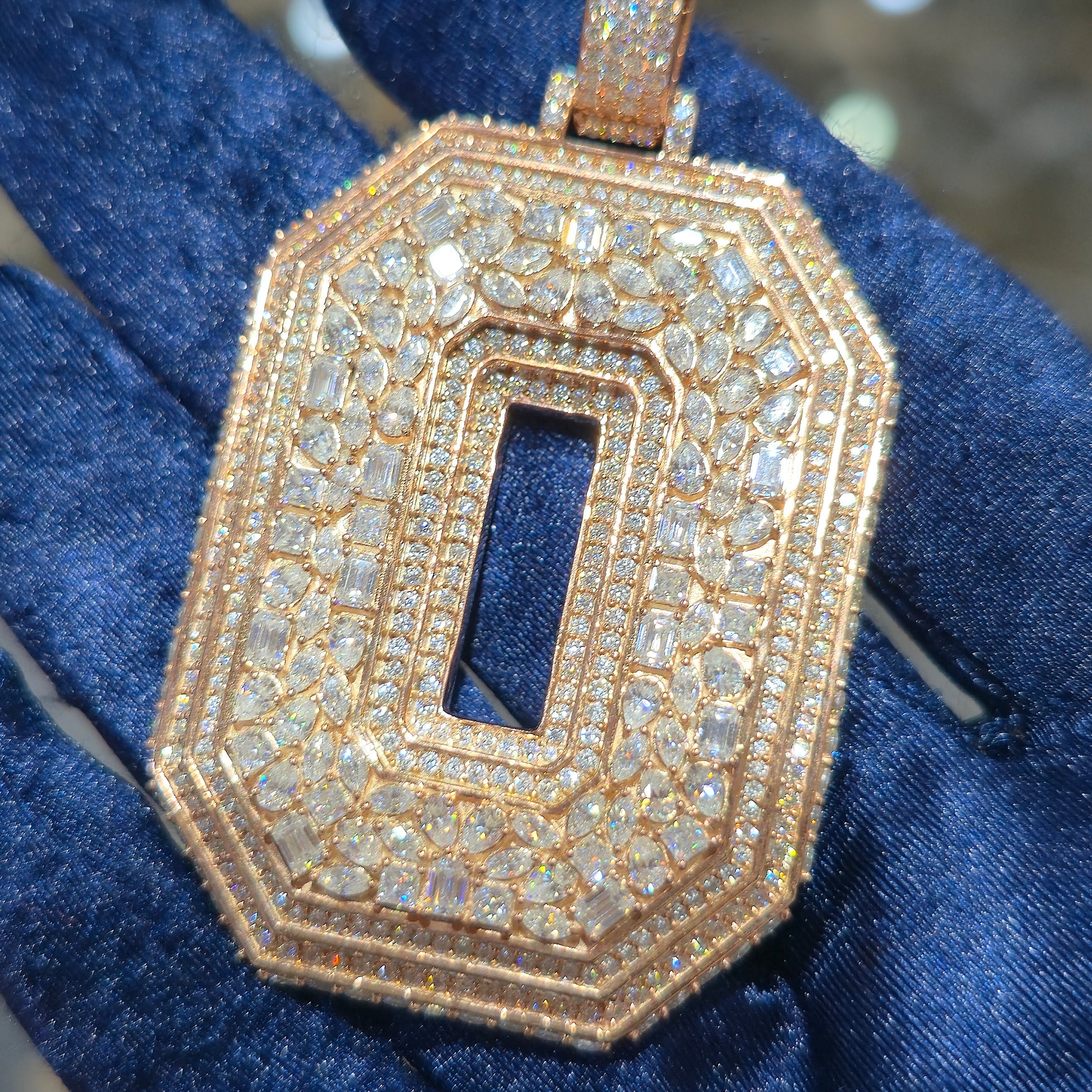 Custom Number Pendant – 3-Layer Fancy Moissanite | Sterling Silver