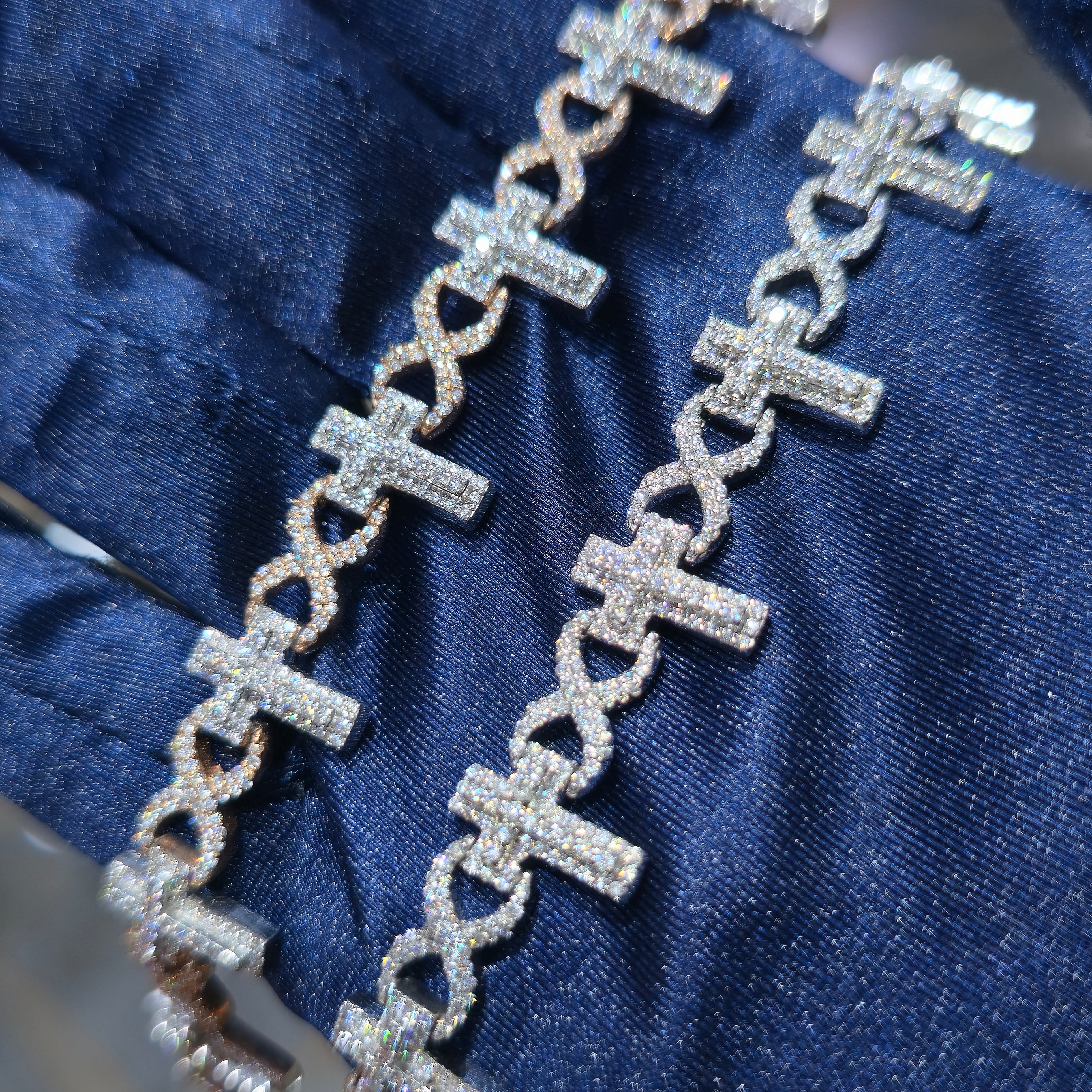 Moissanite Infinity Cross Bracelet 12.91 ctw