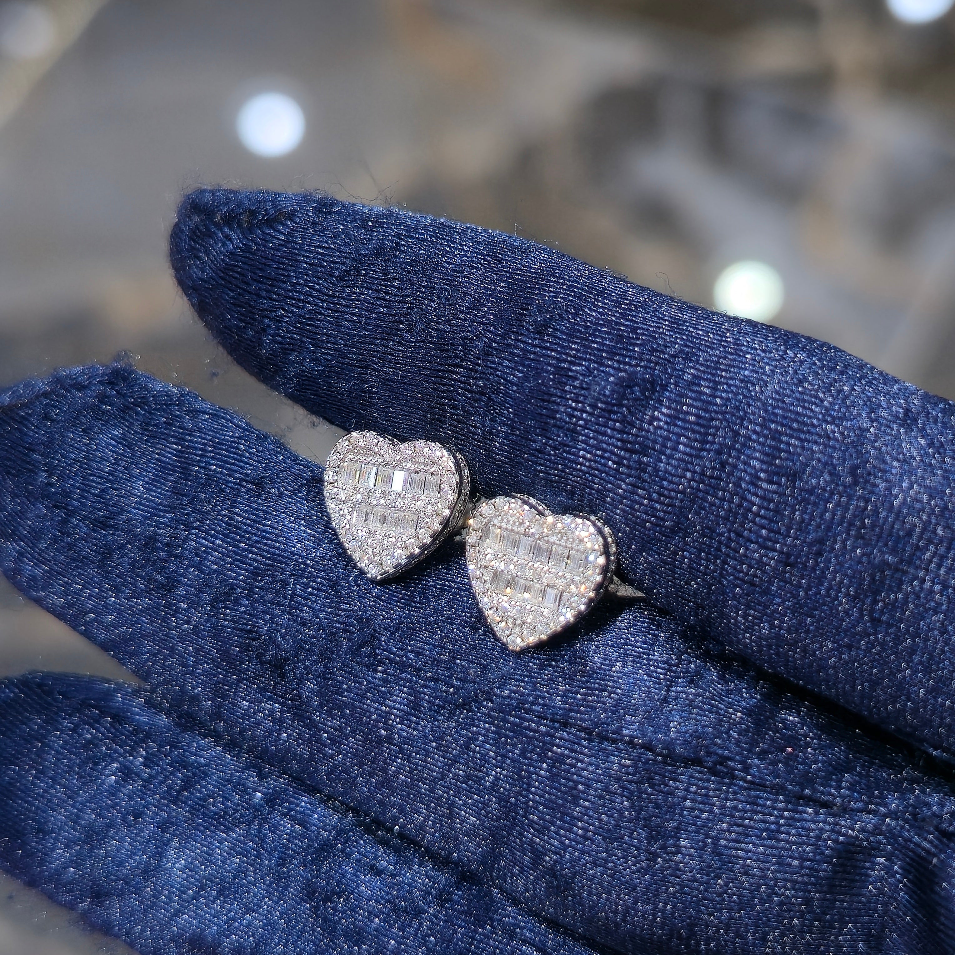 0.91 CTW Premium VVS Moissanite Heart Stud Earrings | 925 Sterling Silver