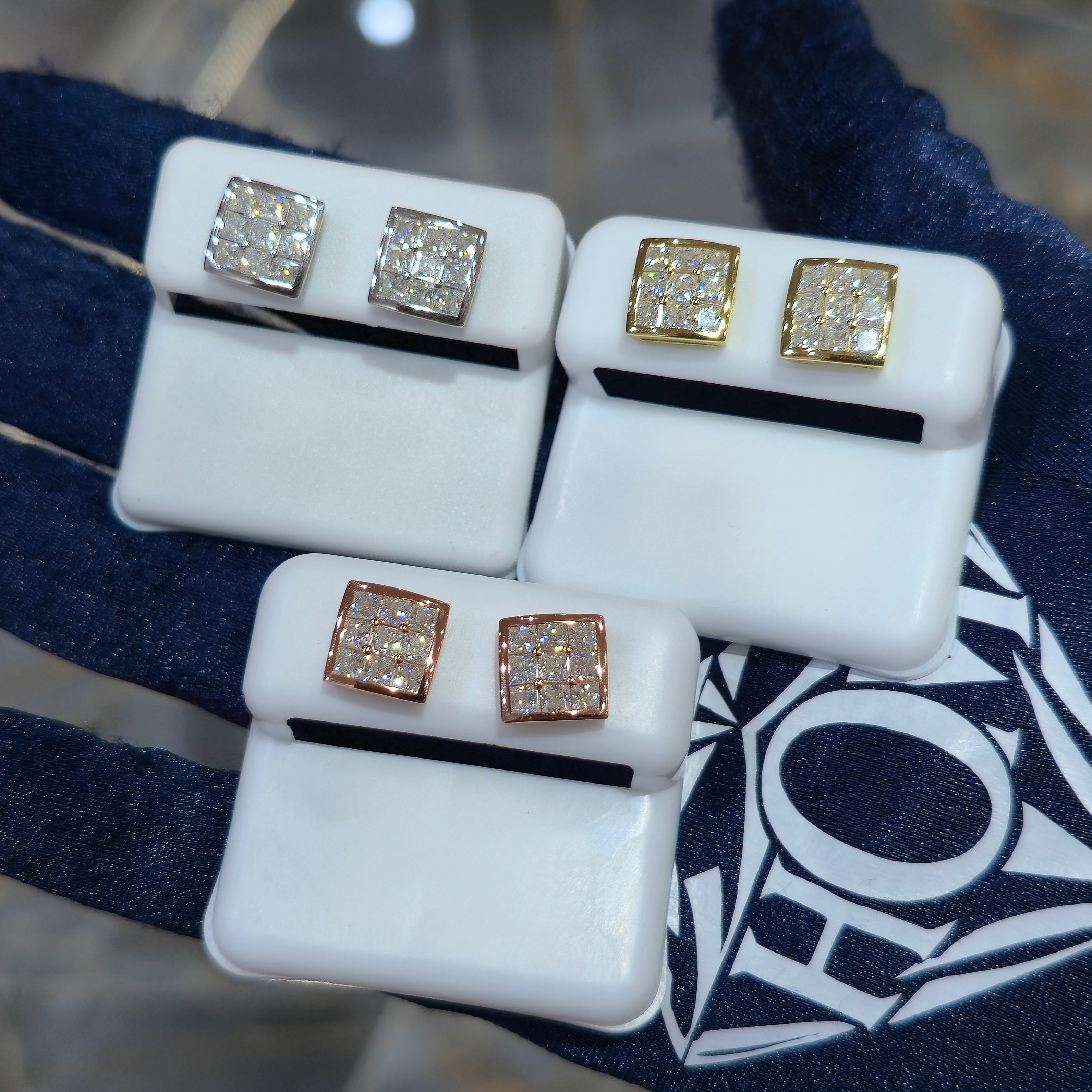 Premium VVS Moissanite Square Stud Earrings | 925 Sterling Silver