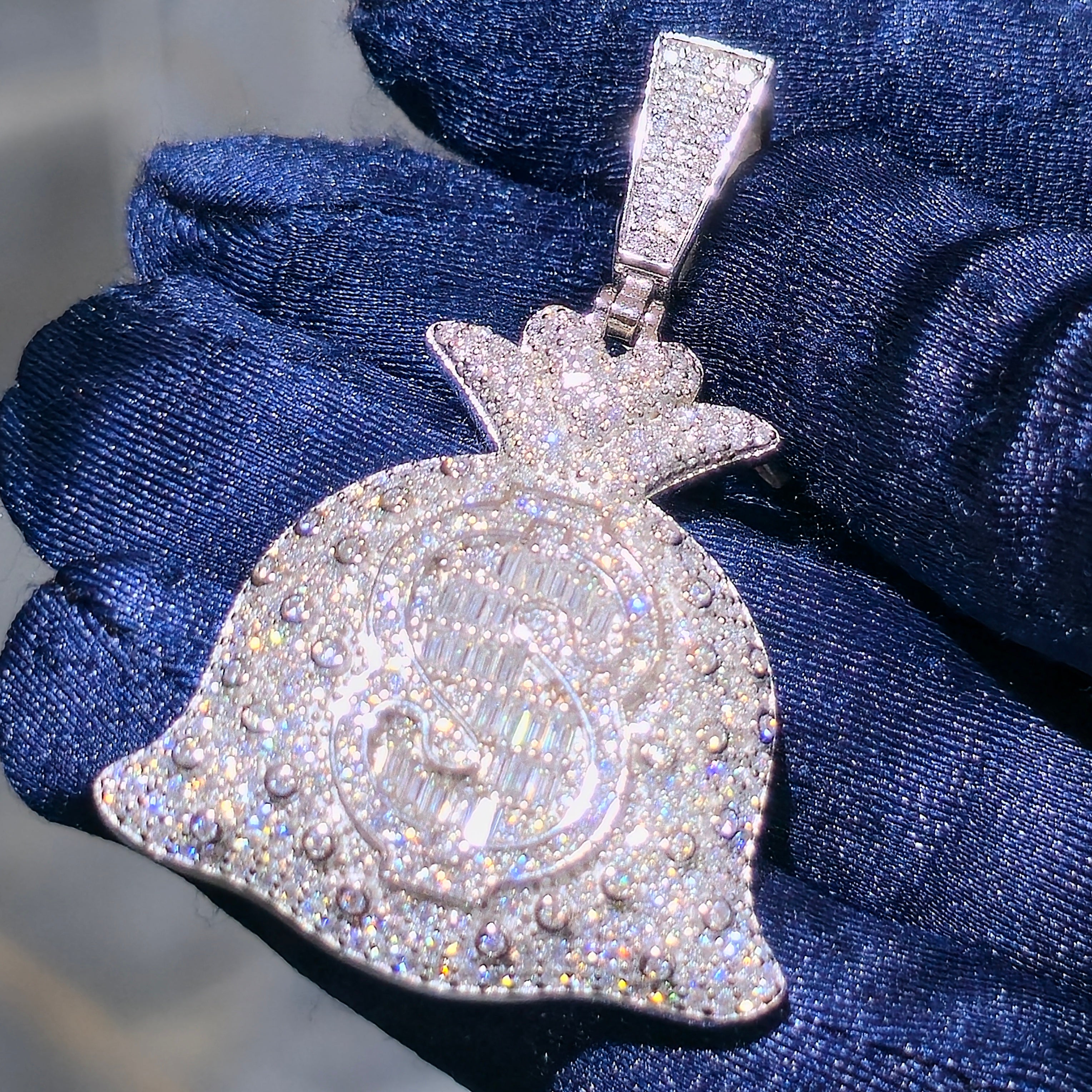 Moissanite 2.43 ctw Custom Money Bag Pendant