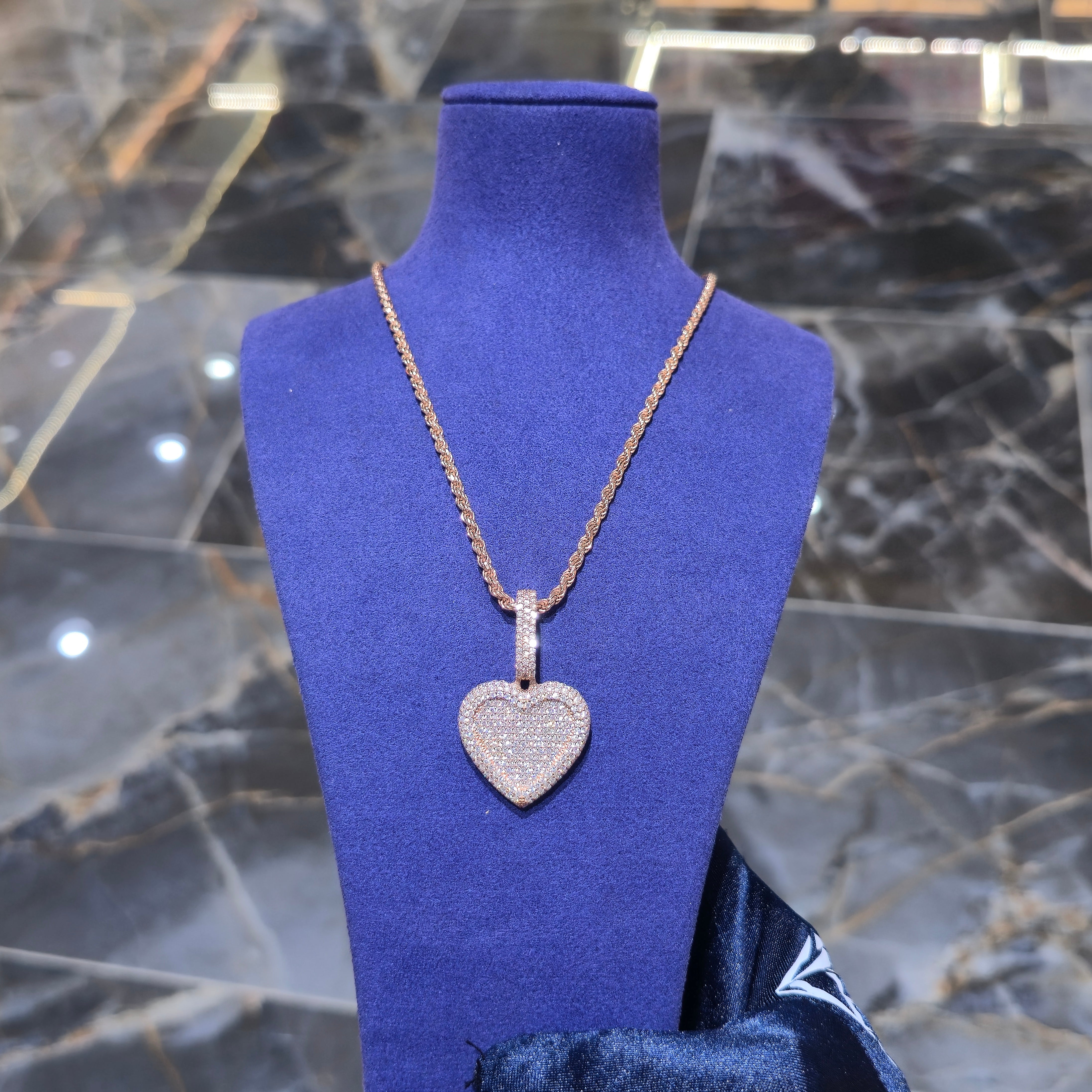 Heart Pendant + Rope Chain Combo