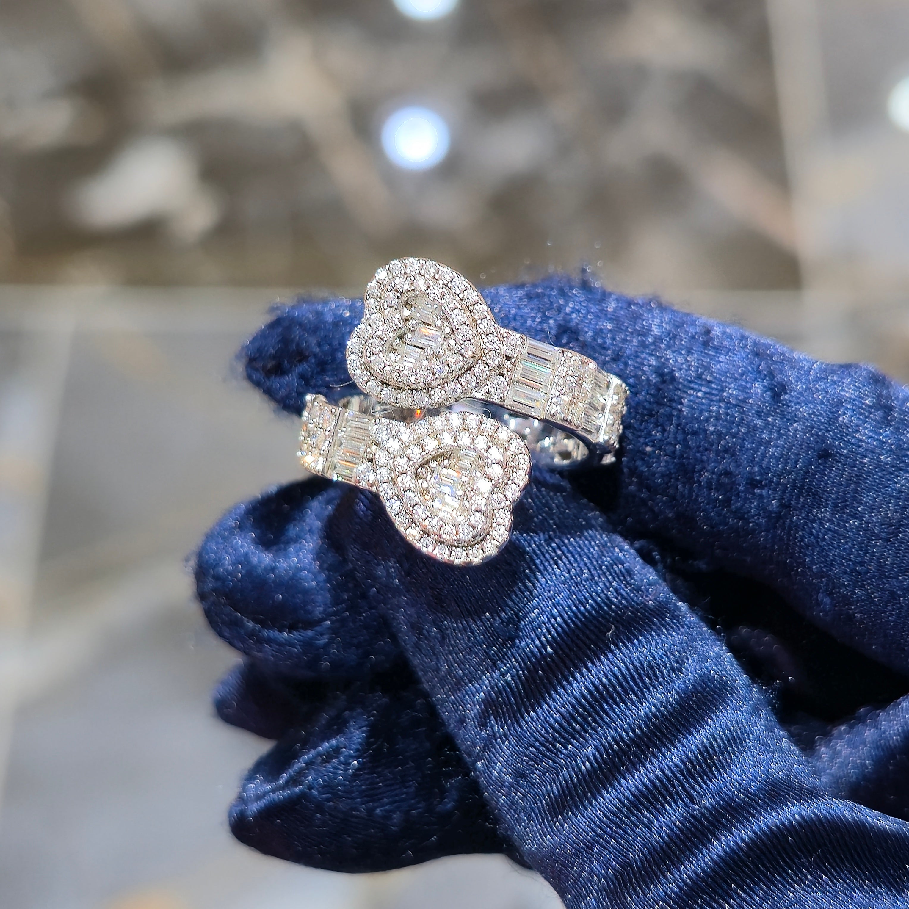 Moissanite 2.60 ctw Cuff Heart Ring