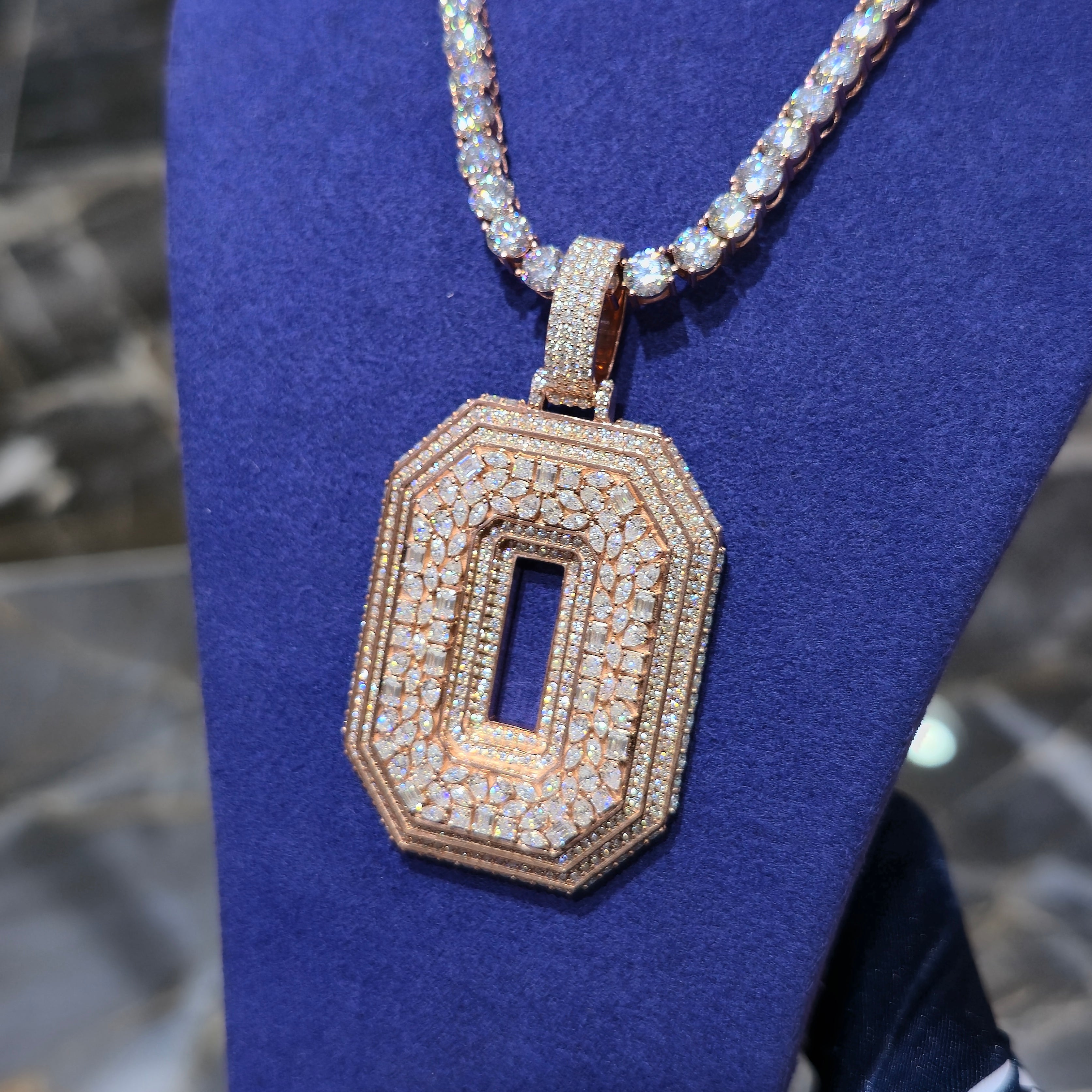 Custom Number Pendant & Tennis Chain Combo Set