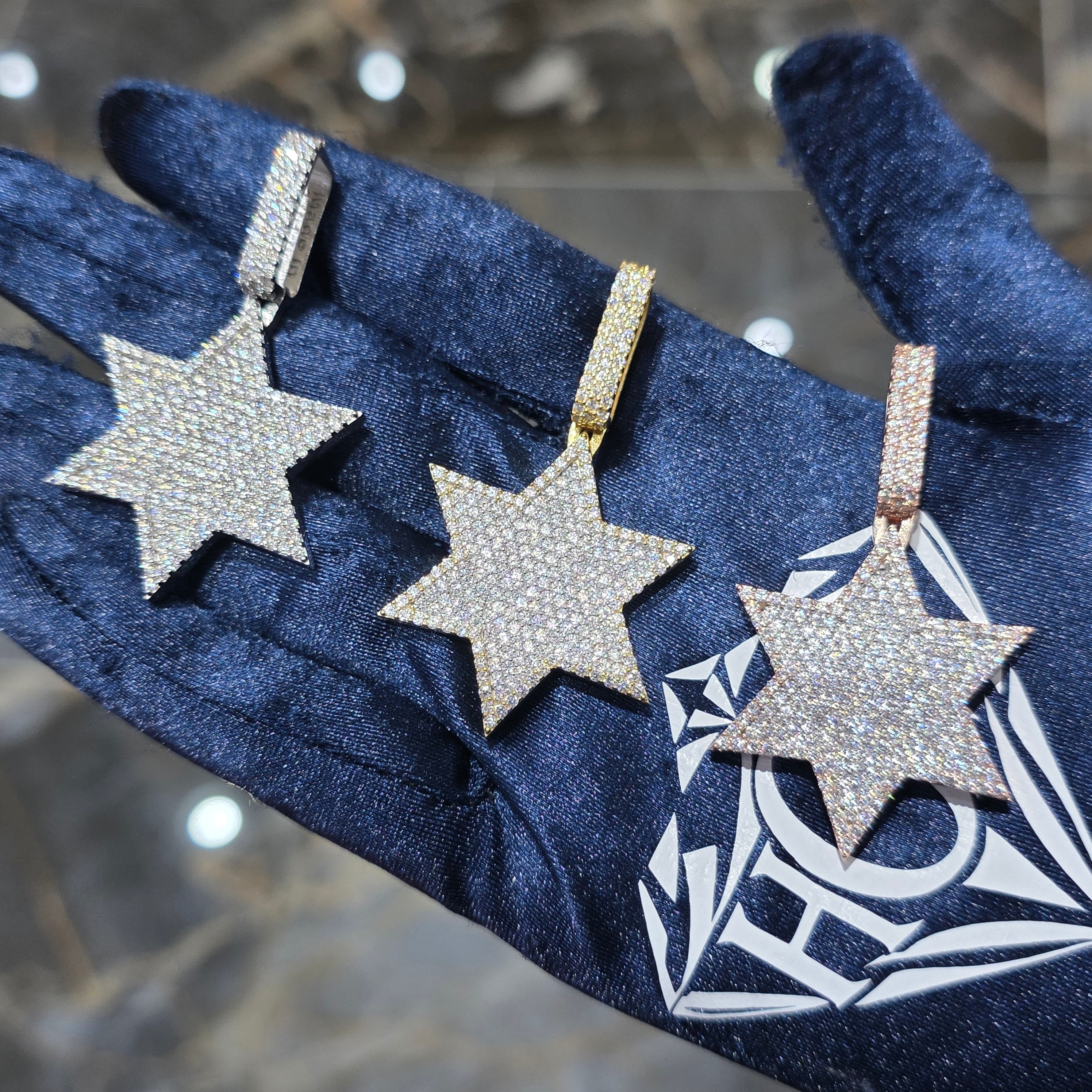Moissanite Star of David Pendant – 925 Sterling Silver | 2.75 CTW | Silver, Gold & Rose Gold