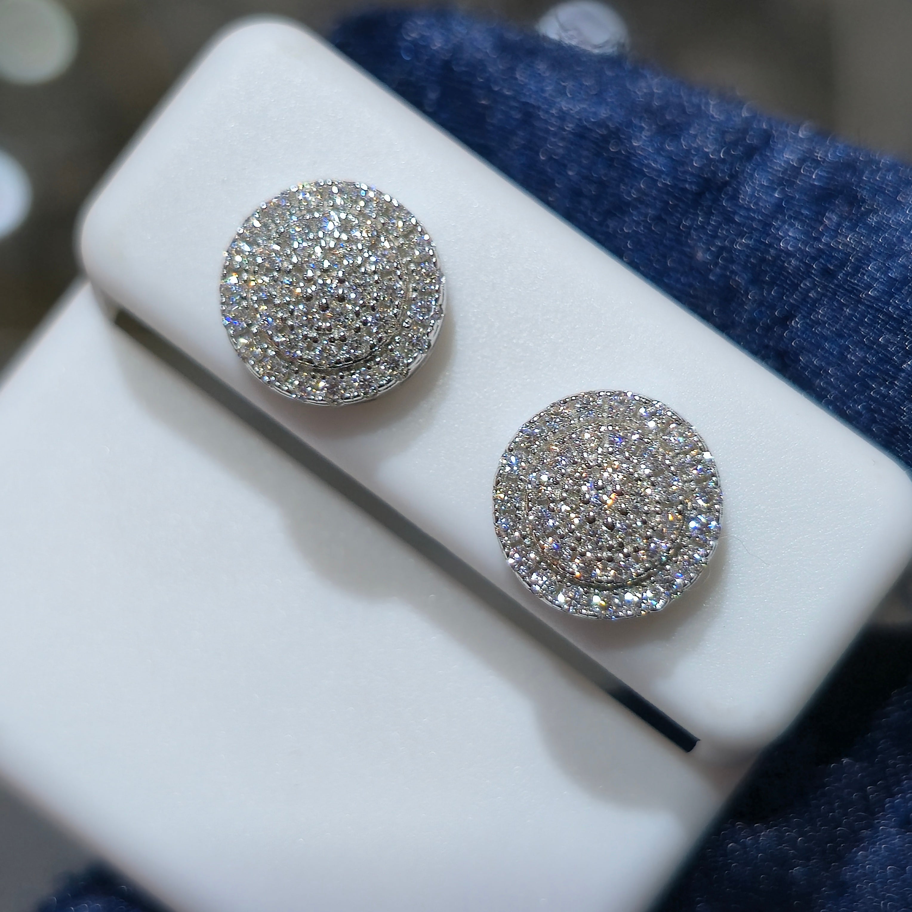 Cluster Halo Moissanite Diamond Stud Earrings