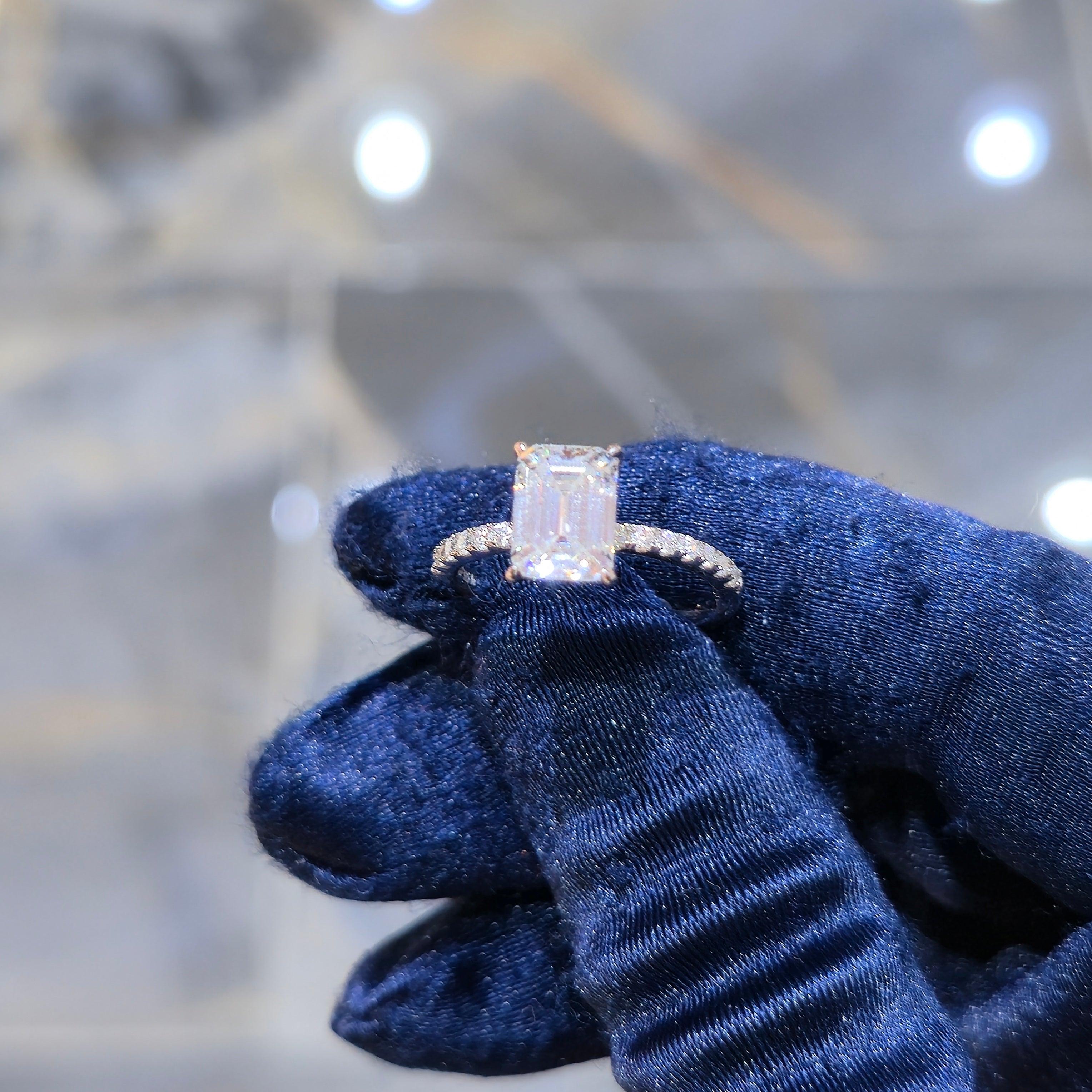 Moissanite 1.37 ctw Emerald Ring