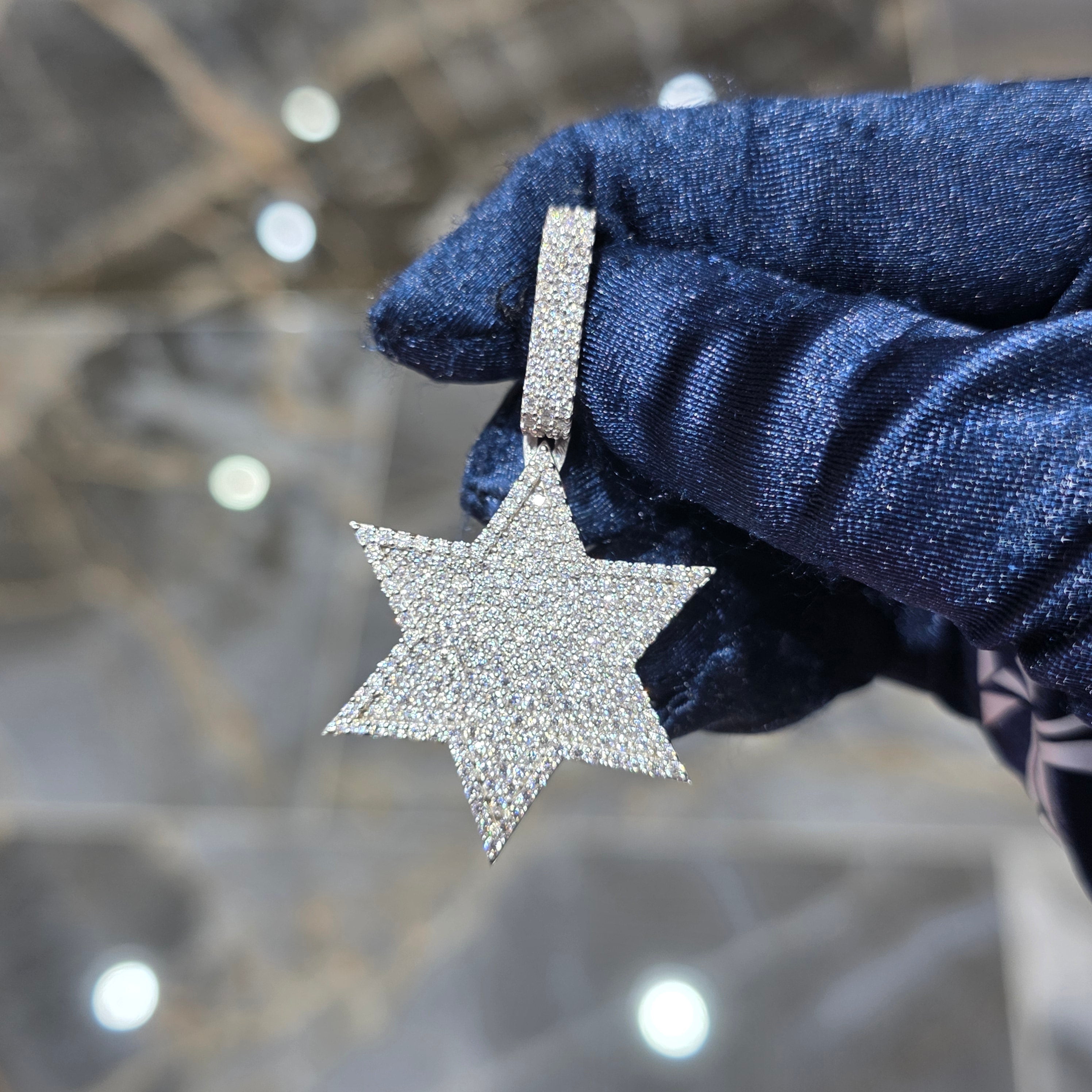 Moissanite Star of David Pendant – 925 Sterling Silver | 2.75 CTW | Silver, Gold & Rose Gold