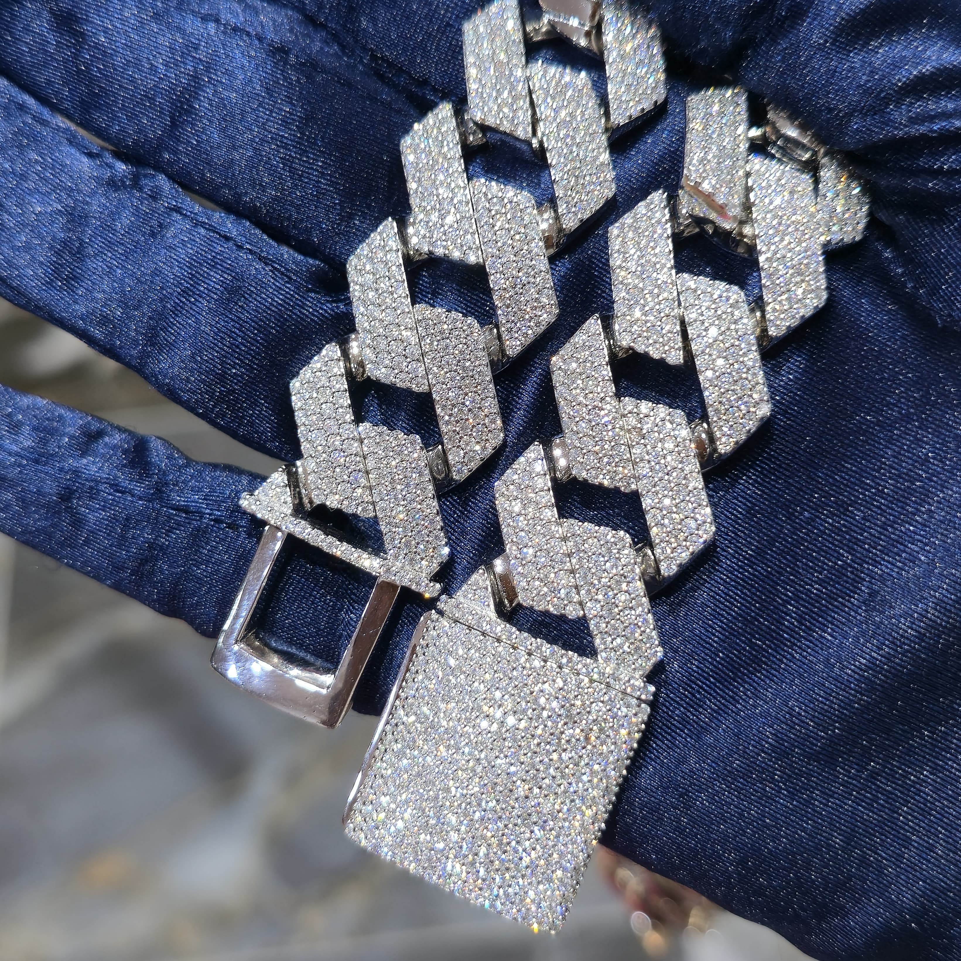Moissanite Miami Cuban Prong Link Chain | 22mm | Silver, Gold & Rose Gold