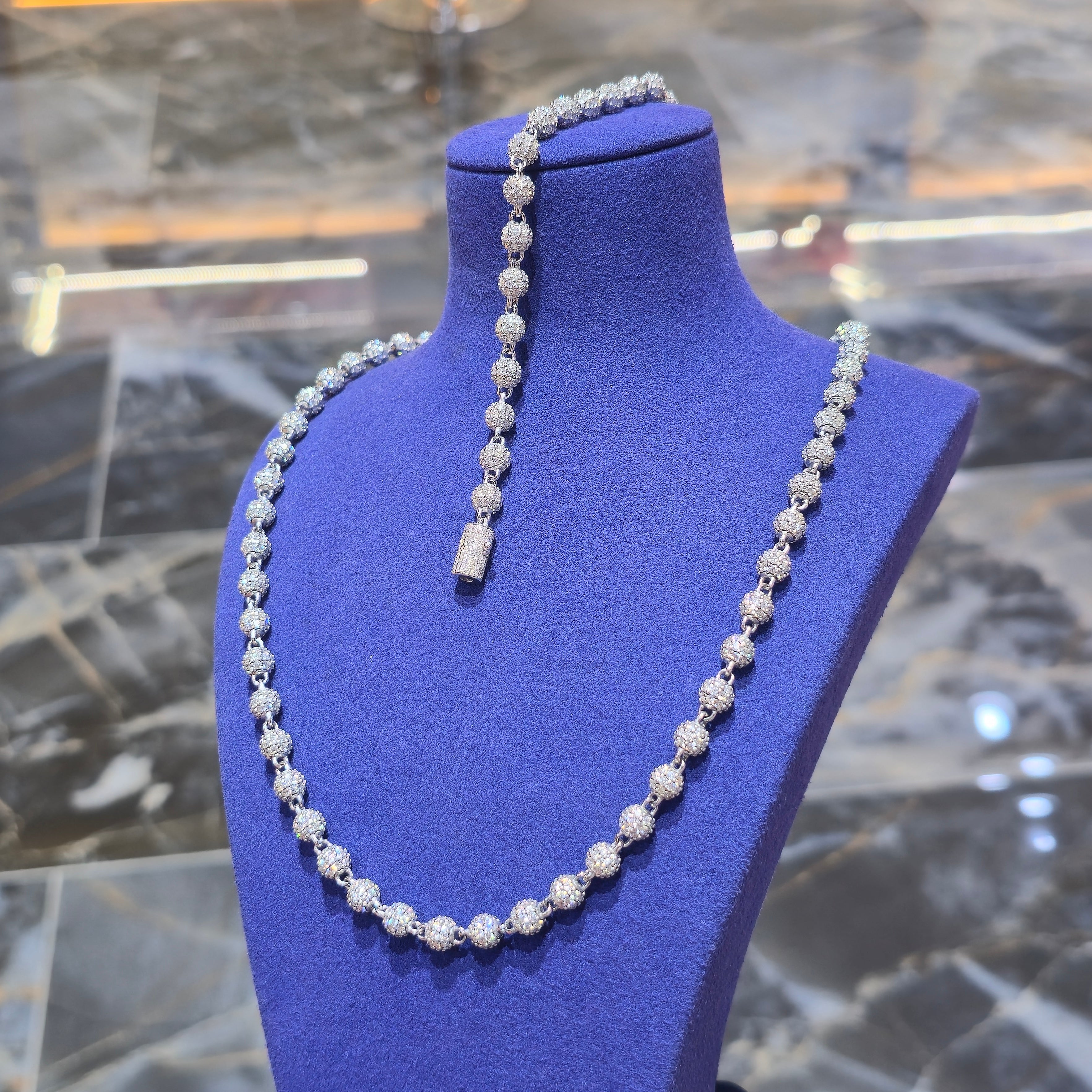 6mm Moissanite Iced Ball Bracelet