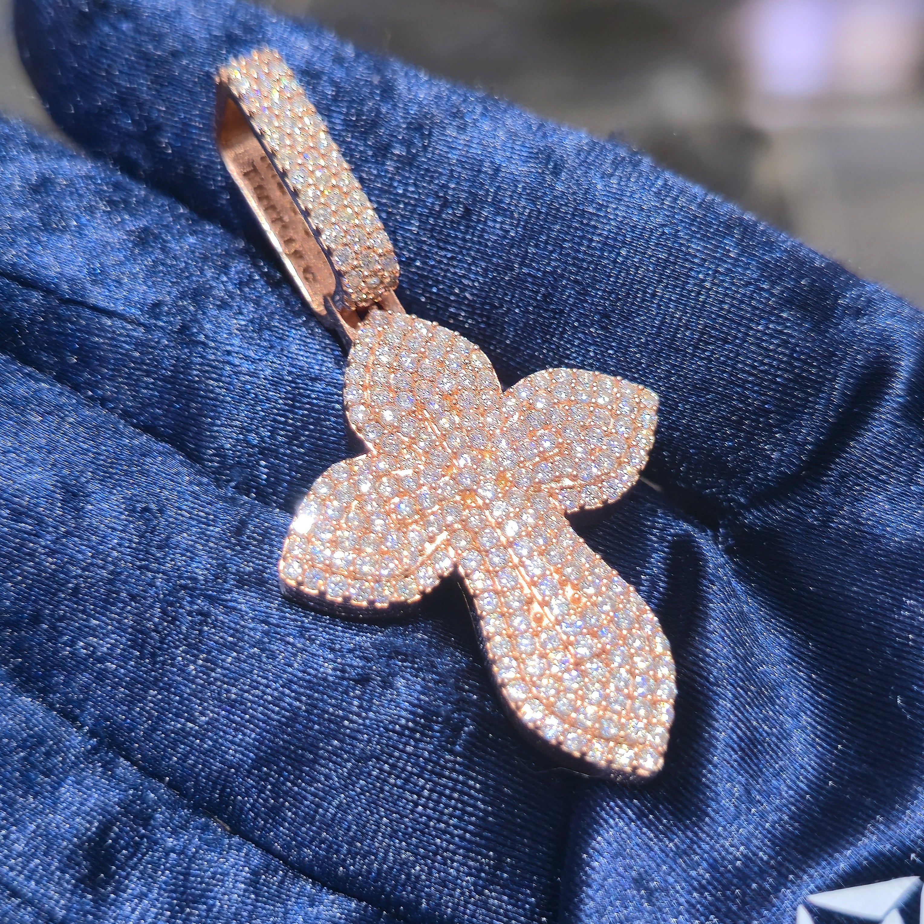 Moissanite Cross Pendant – 925 Sterling Silver |2.36 CTW| Silver, Gold & Rose Gold |