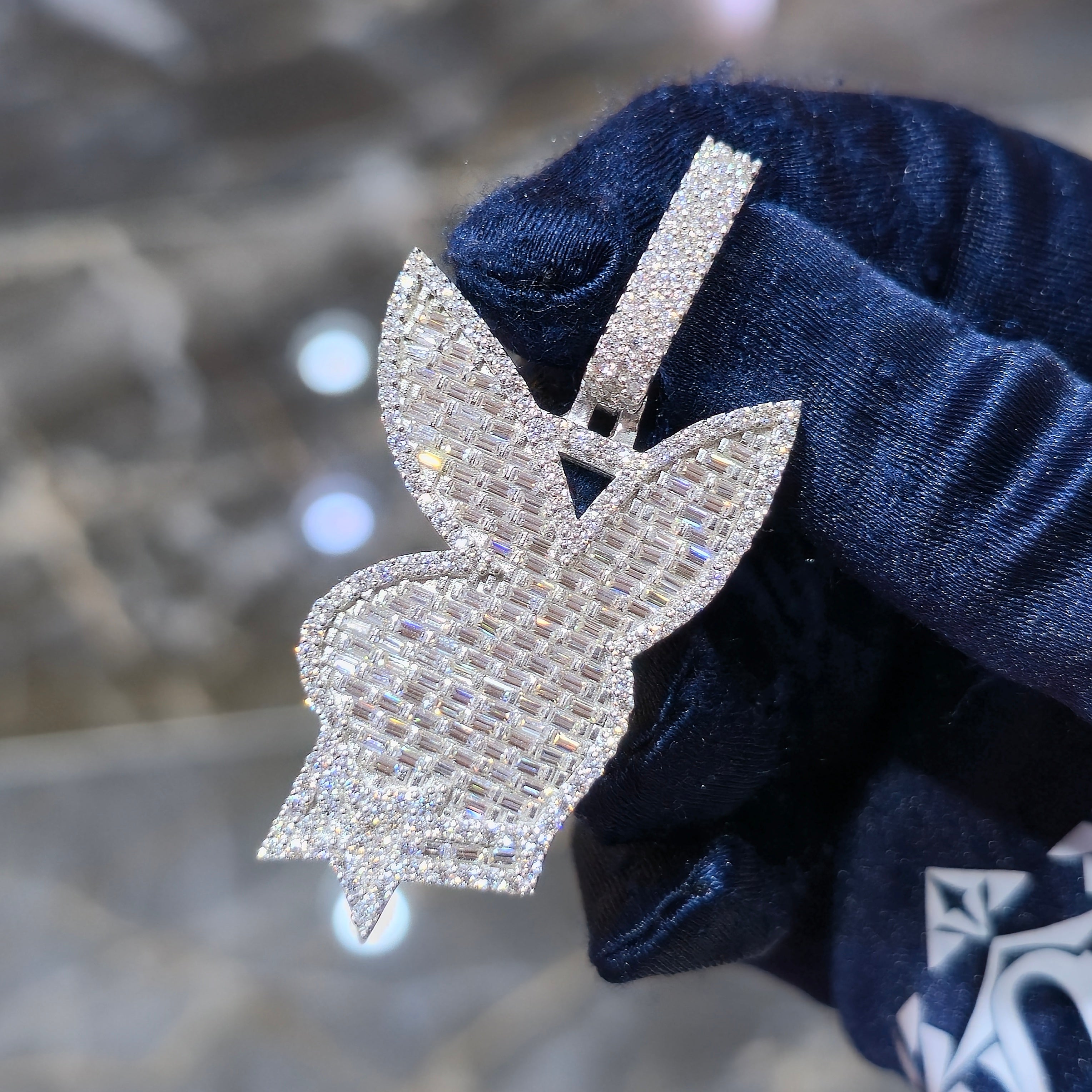 Moissanite Playboy Bunny Pendant – 925 Sterling Silver | 4.50 CTW | Silver, Gold & Rose Gold
