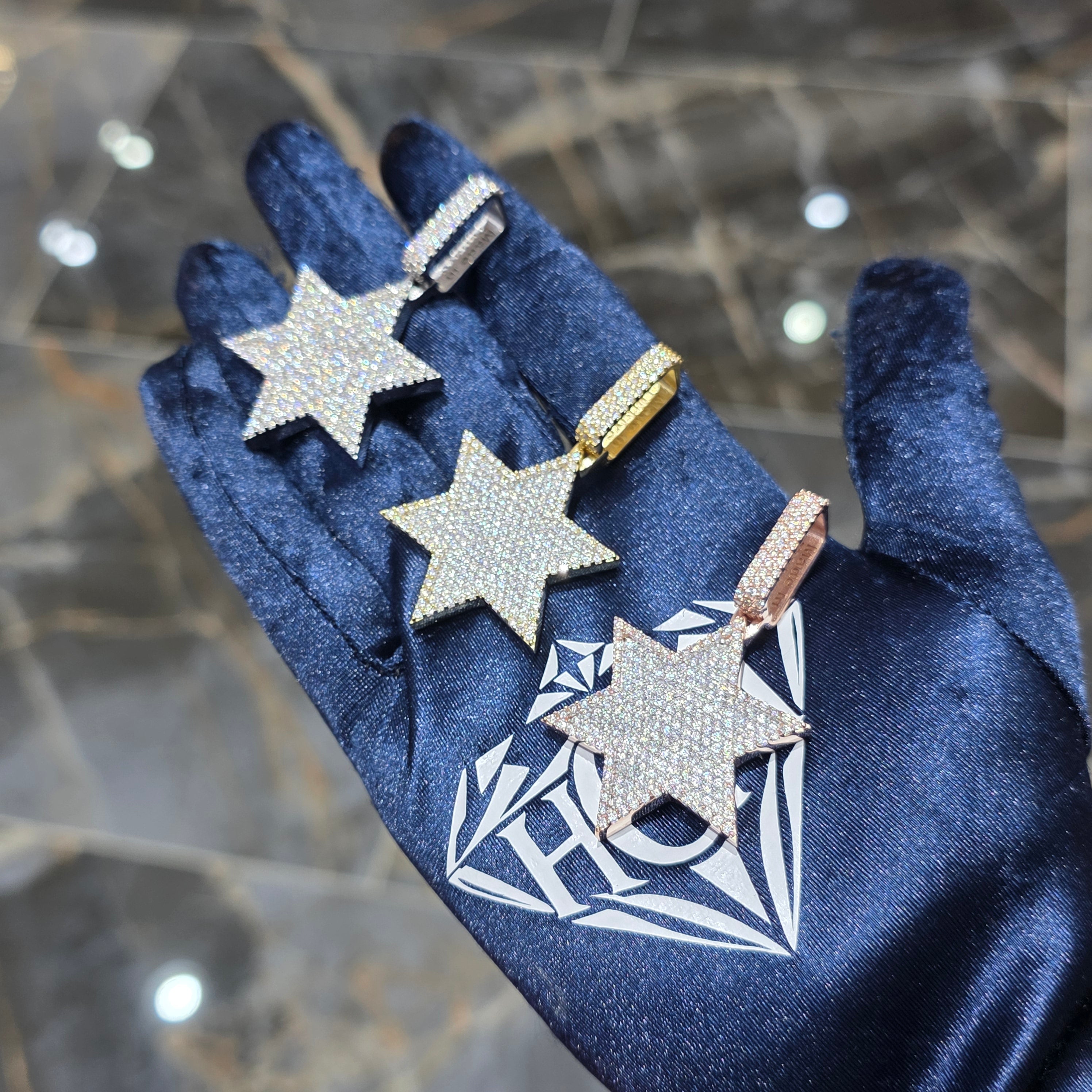 Moissanite Star of David Pendant – 925 Sterling Silver | 2.75 CTW | Silver, Gold & Rose Gold