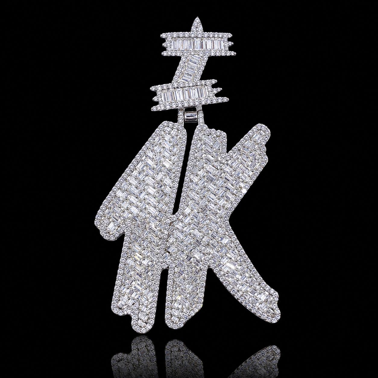 Custom 2×3 Inch Moissanite Pendant With 3mm Tennis Chain | 925 Sterling Silver | White Yellow & Rose Gold