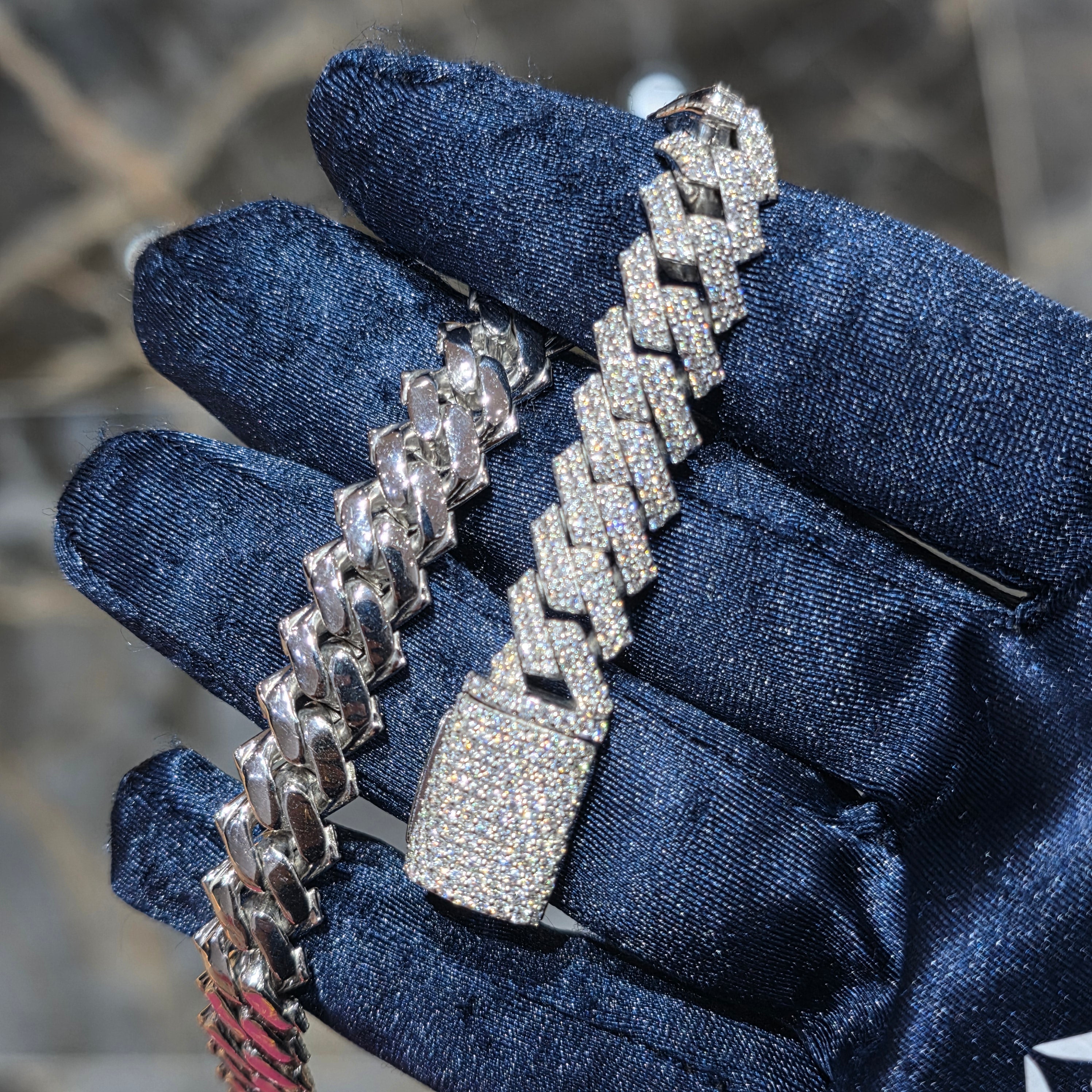 Moissanite Spiked Cuban Link Bracelet  – 925 Sterling Silver | 10MM