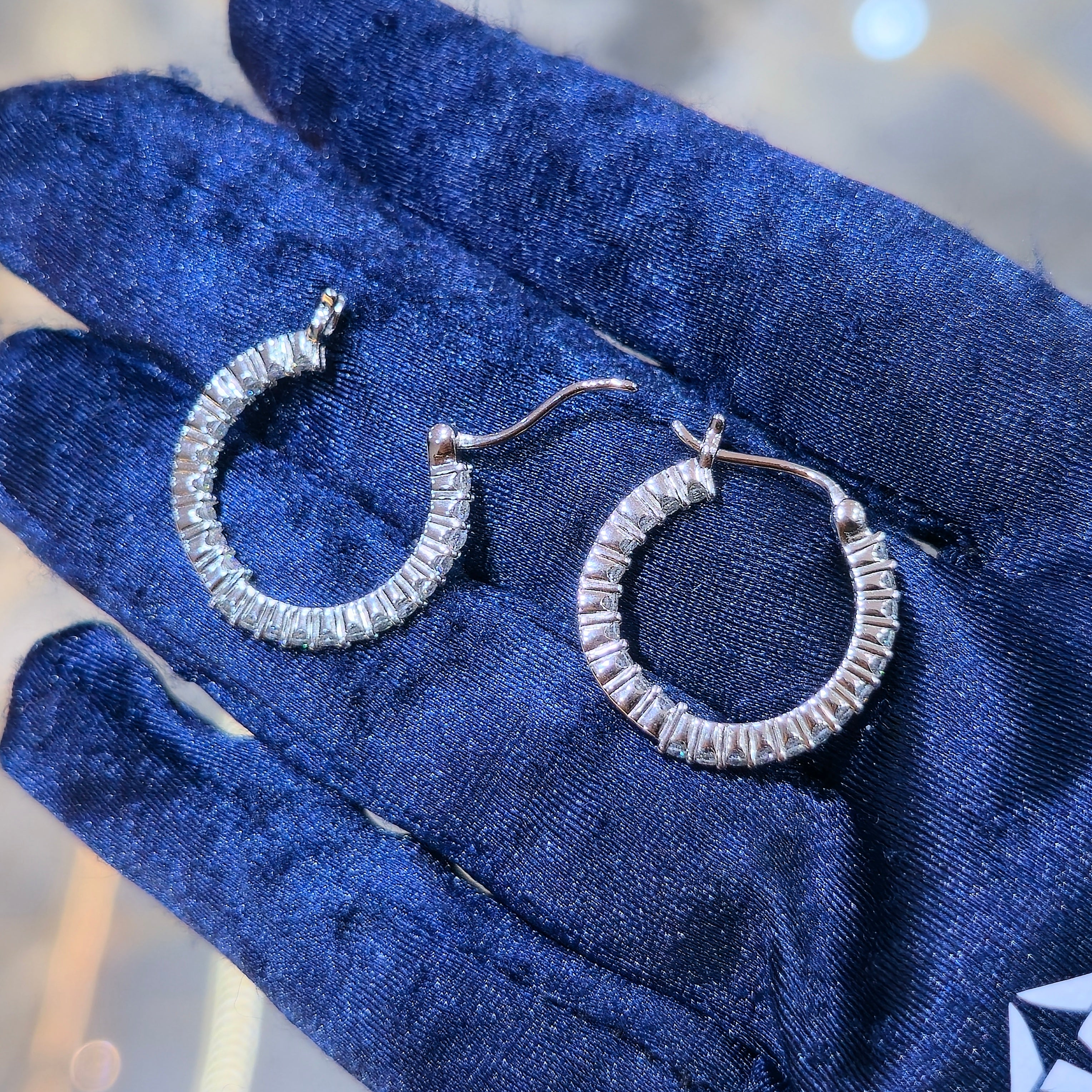 Huggie Hoop Moissanite Earrings - Silver