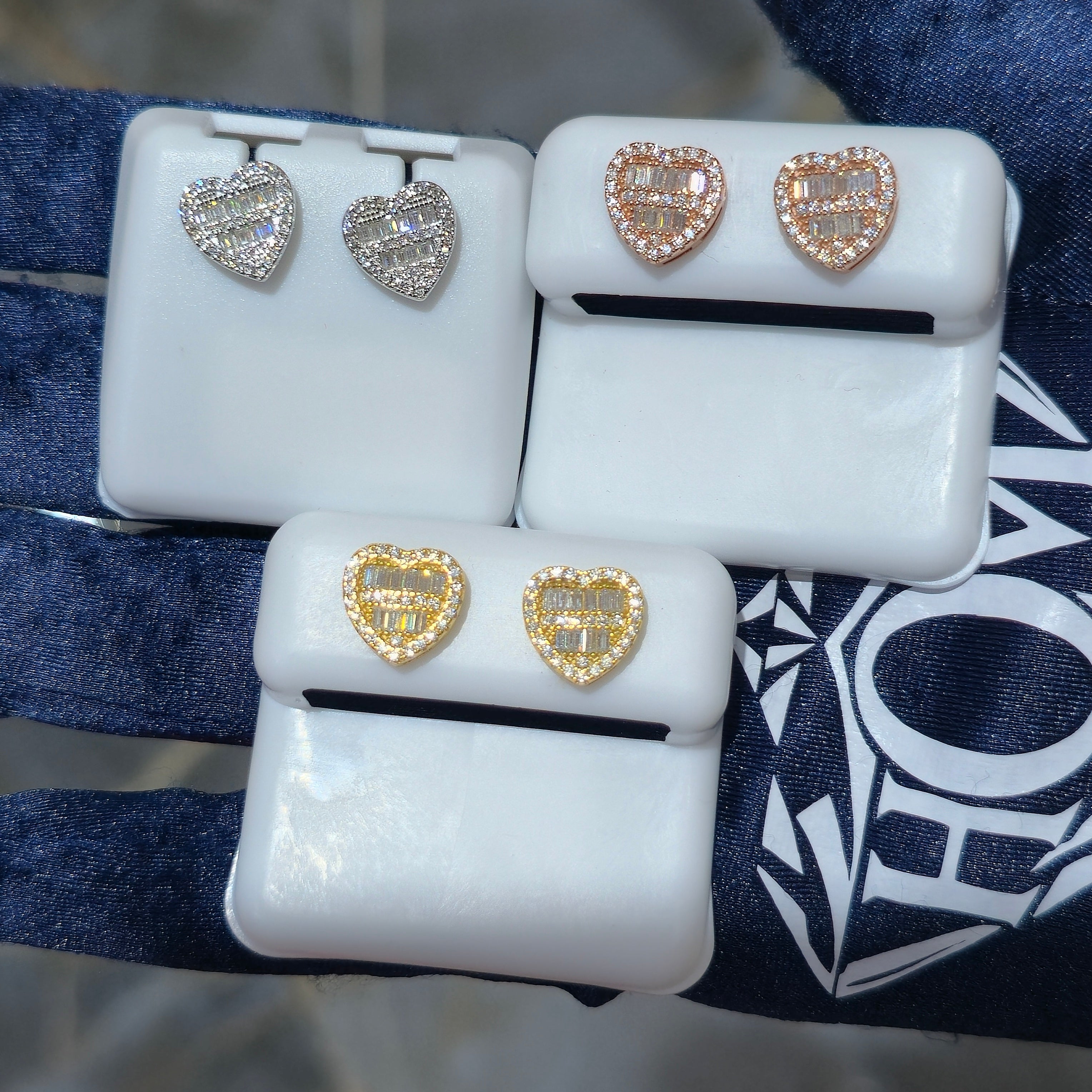 0.91 CTW Premium VVS Moissanite Heart Stud Earrings | 925 Sterling Silver