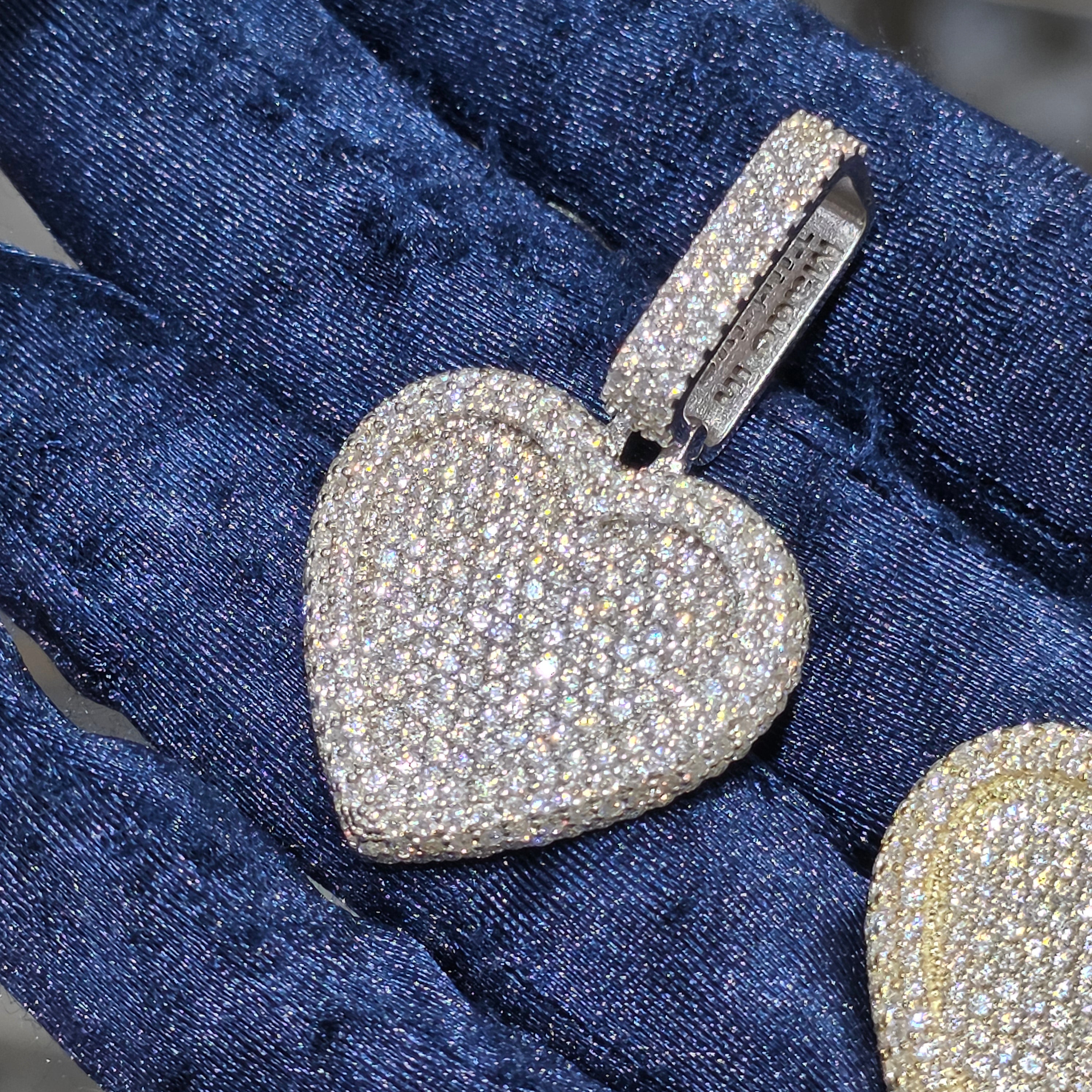 Moissanite Heart Pendant – 925 Sterling Silver | 3.57 CTW | Silver, Gold & Rose Gold