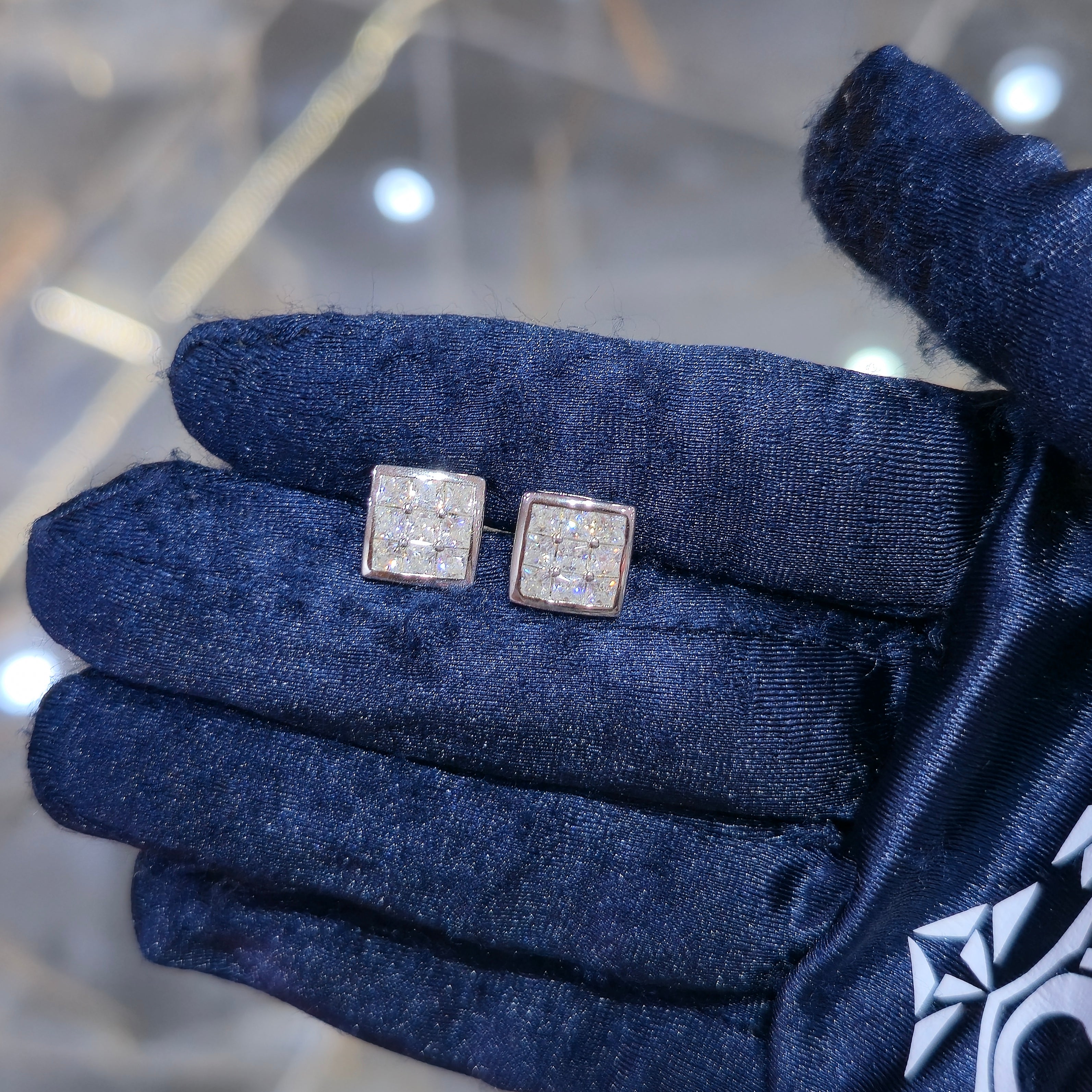 Premium VVS Moissanite Square Stud Earrings | 925 Sterling Silver