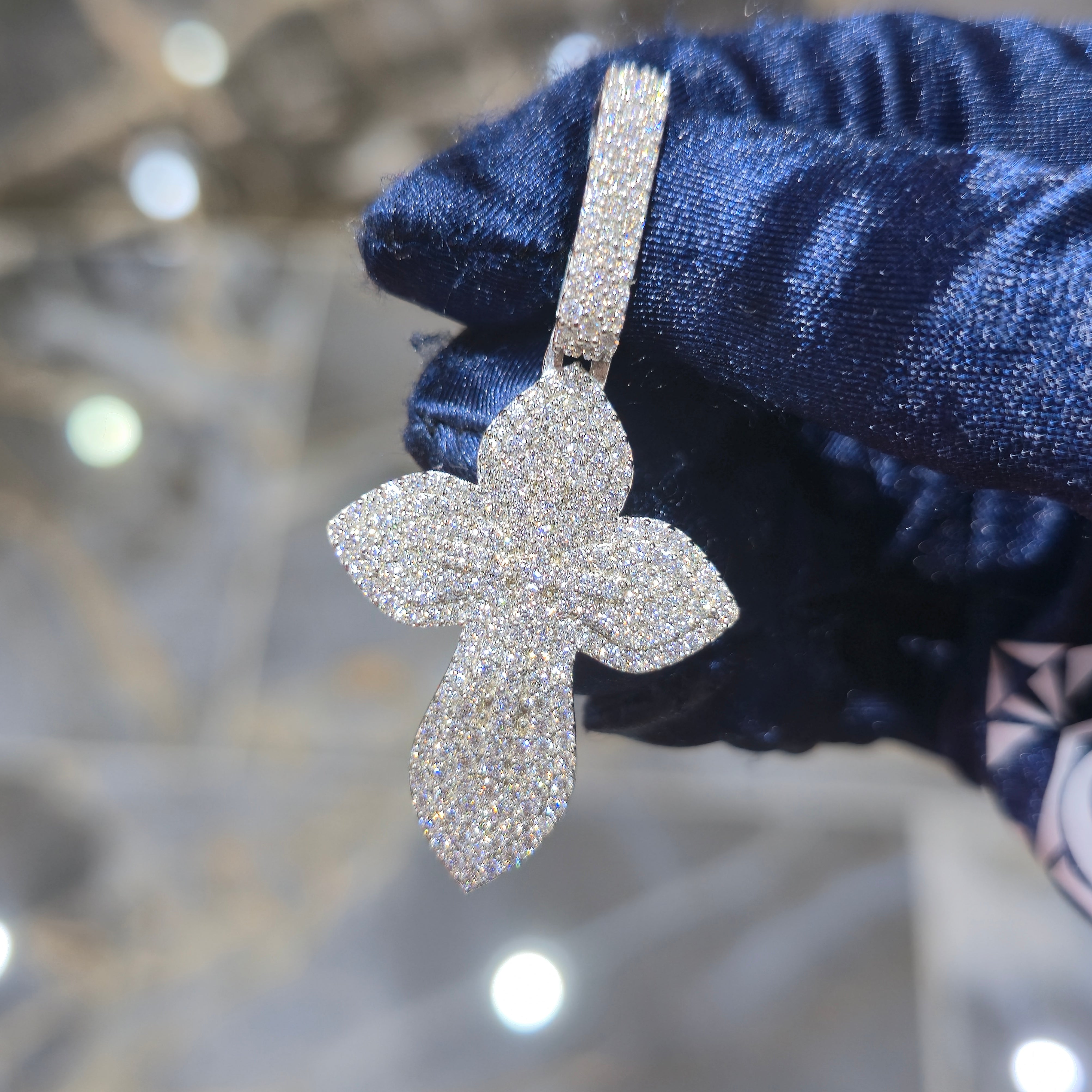 Moissanite Cross Pendant – 925 Sterling Silver |2.36 CTW| Silver, Gold & Rose Gold |