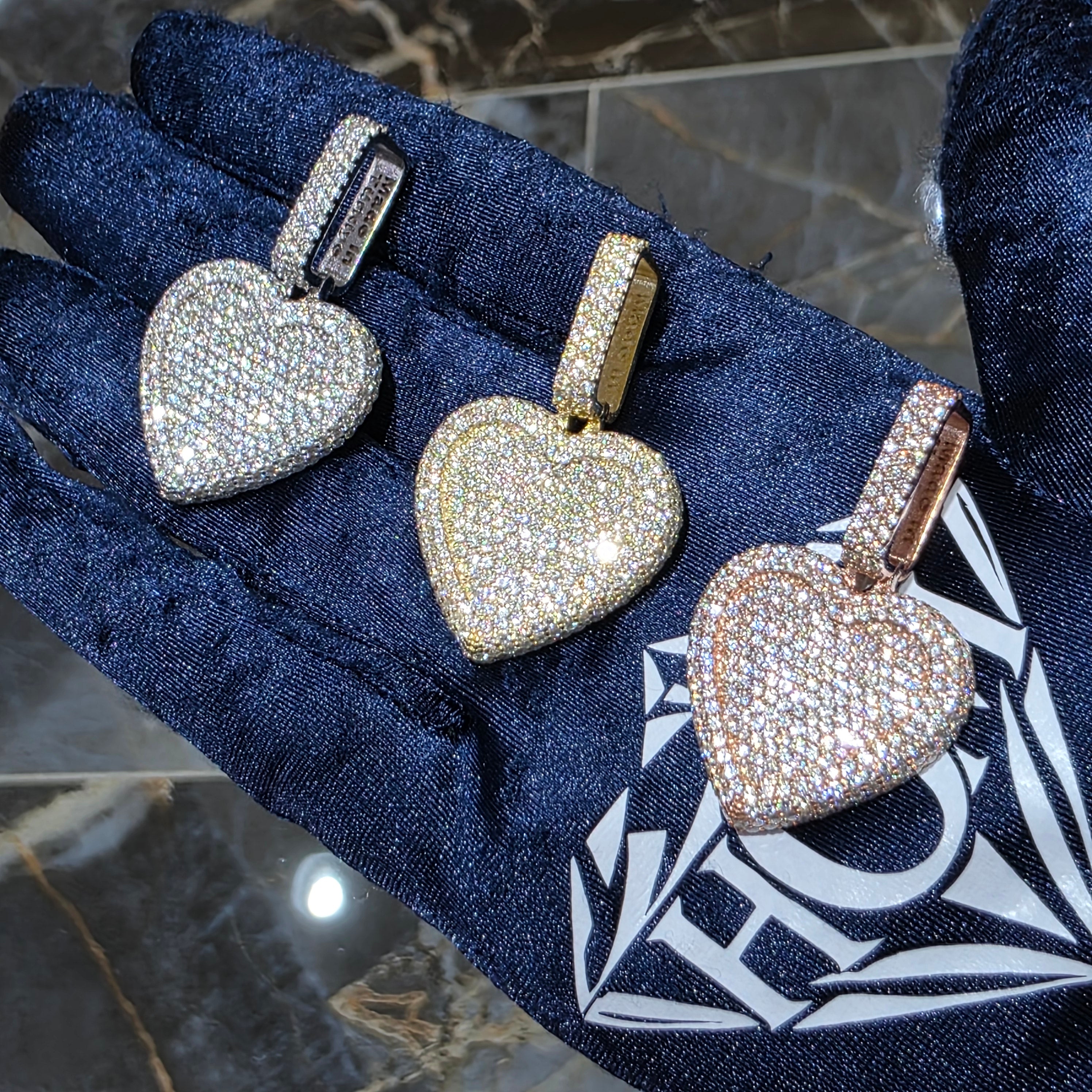Moissanite Heart Pendant – 925 Sterling Silver | 3.57 CTW | Silver, Gold & Rose Gold