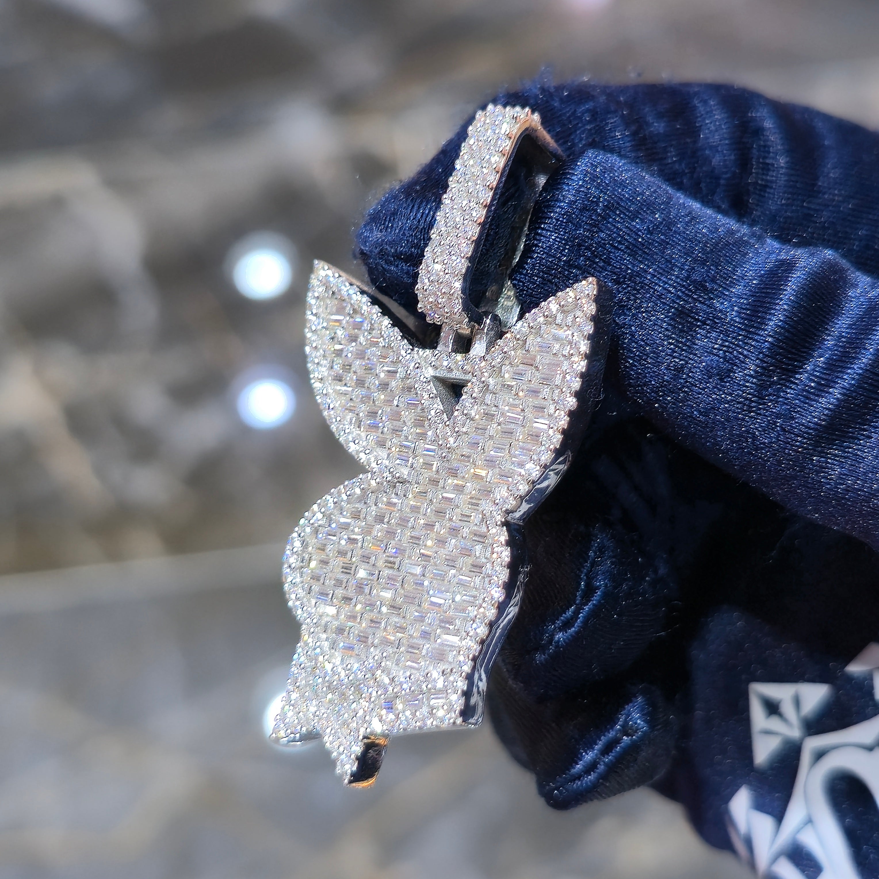 Moissanite Playboy Bunny Pendant – 925 Sterling Silver | 4.50 CTW | Silver, Gold & Rose Gold
